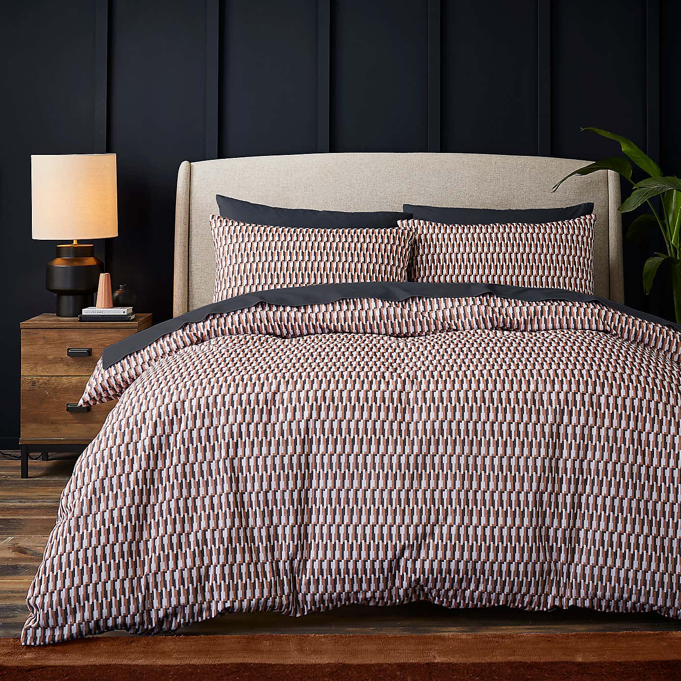 Nils Geometric 144 Thread Count Duvet Cover & Pillowcase Set