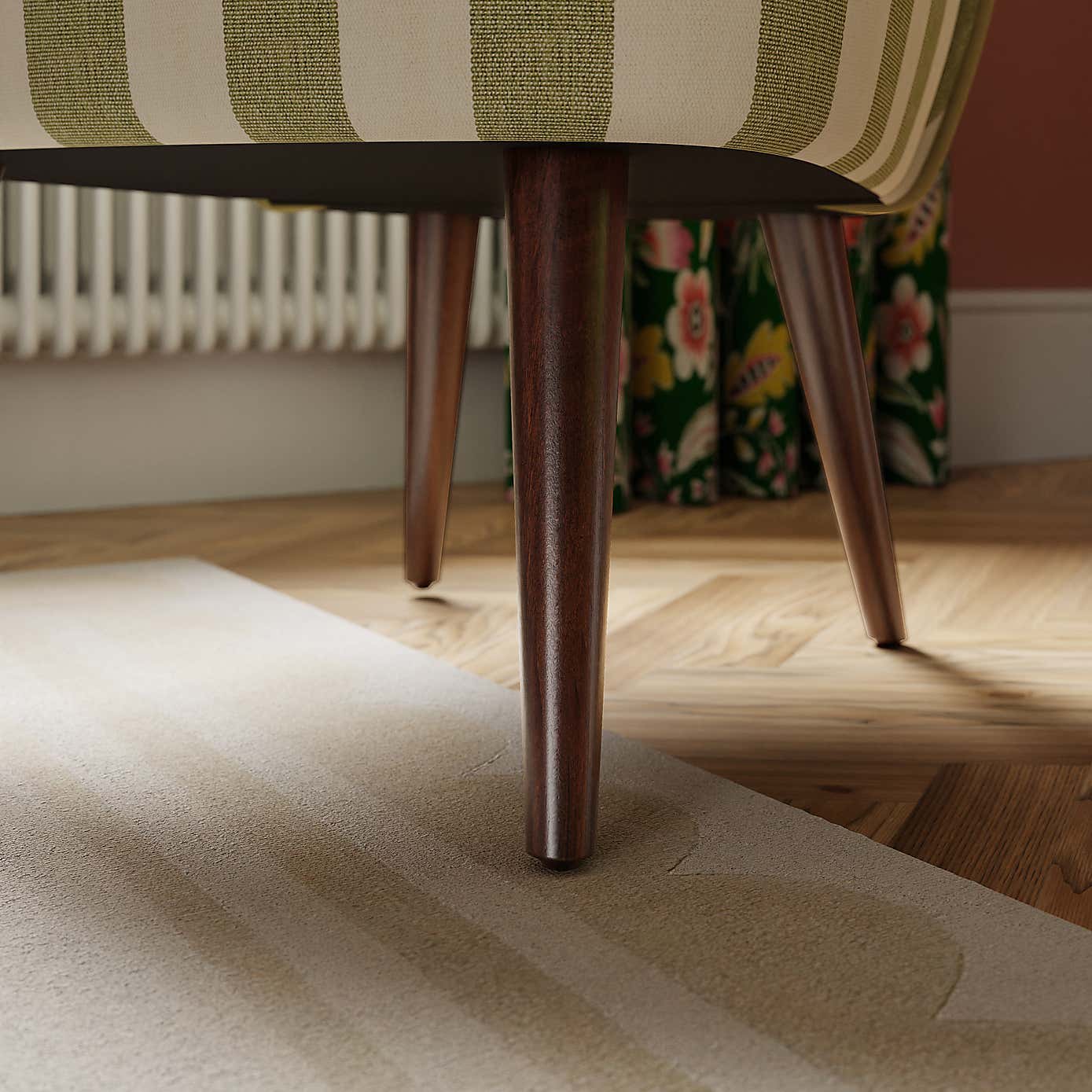 Elsie Striped Fabric Cocktail Chair