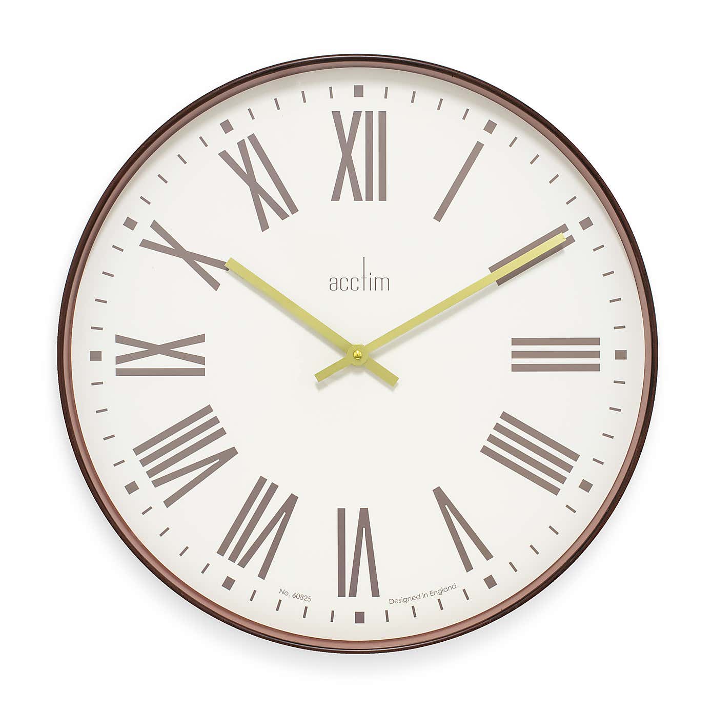 Acctim Dunsley Large Wall Clock Quartz 50cm Walnut