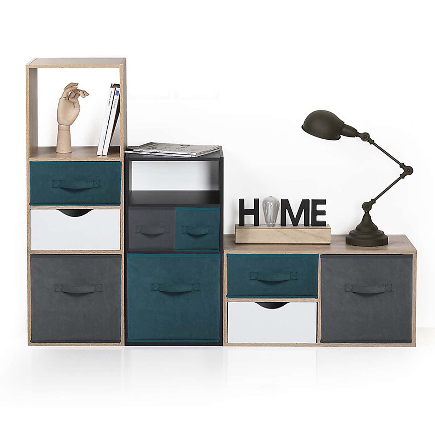 Mix and Modul Set of 2 Velvet Cube Storage Boxes