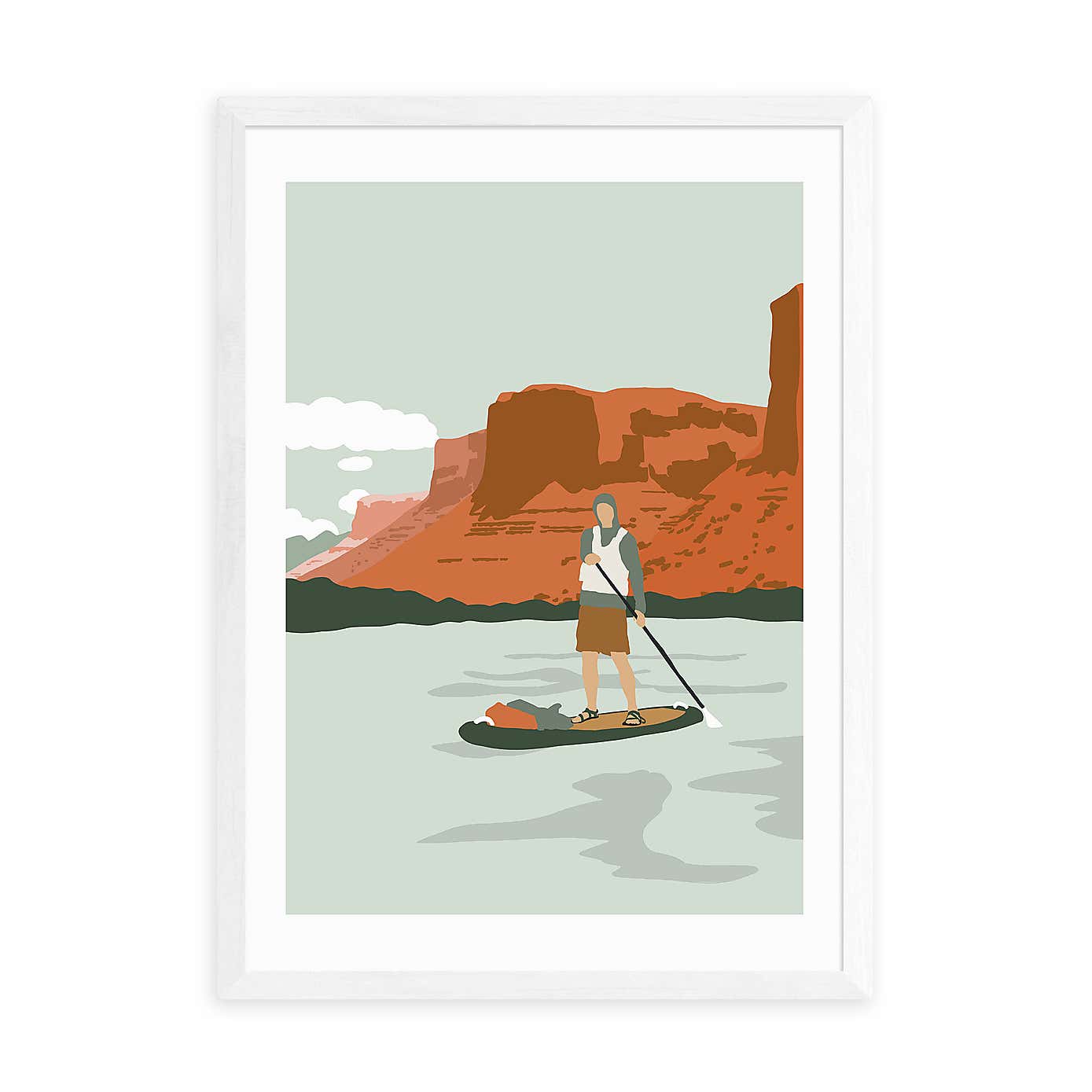 East End Prints Desert Paddle Boarding Print