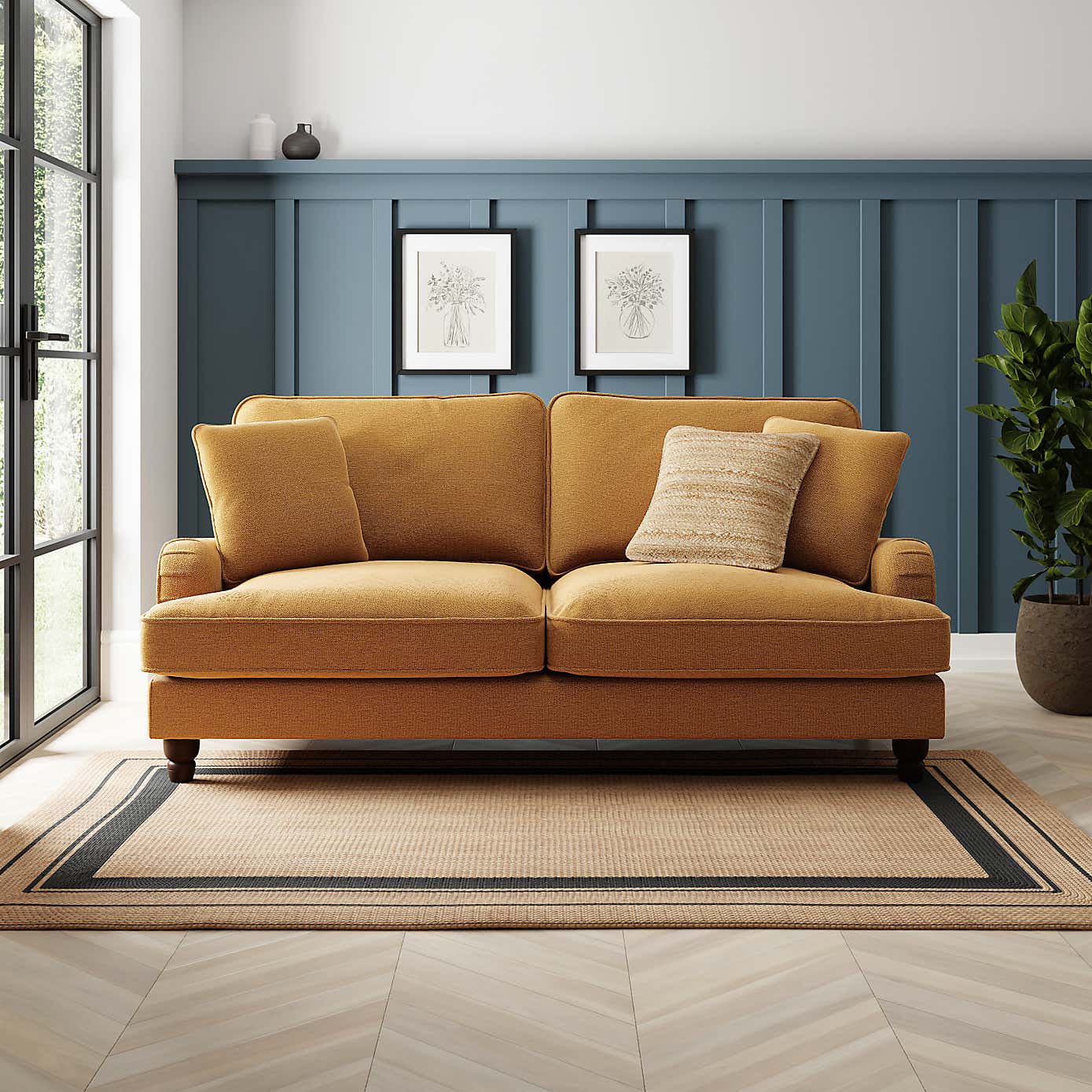 Beatrice Tonal Chenille 3 Seater Sofa