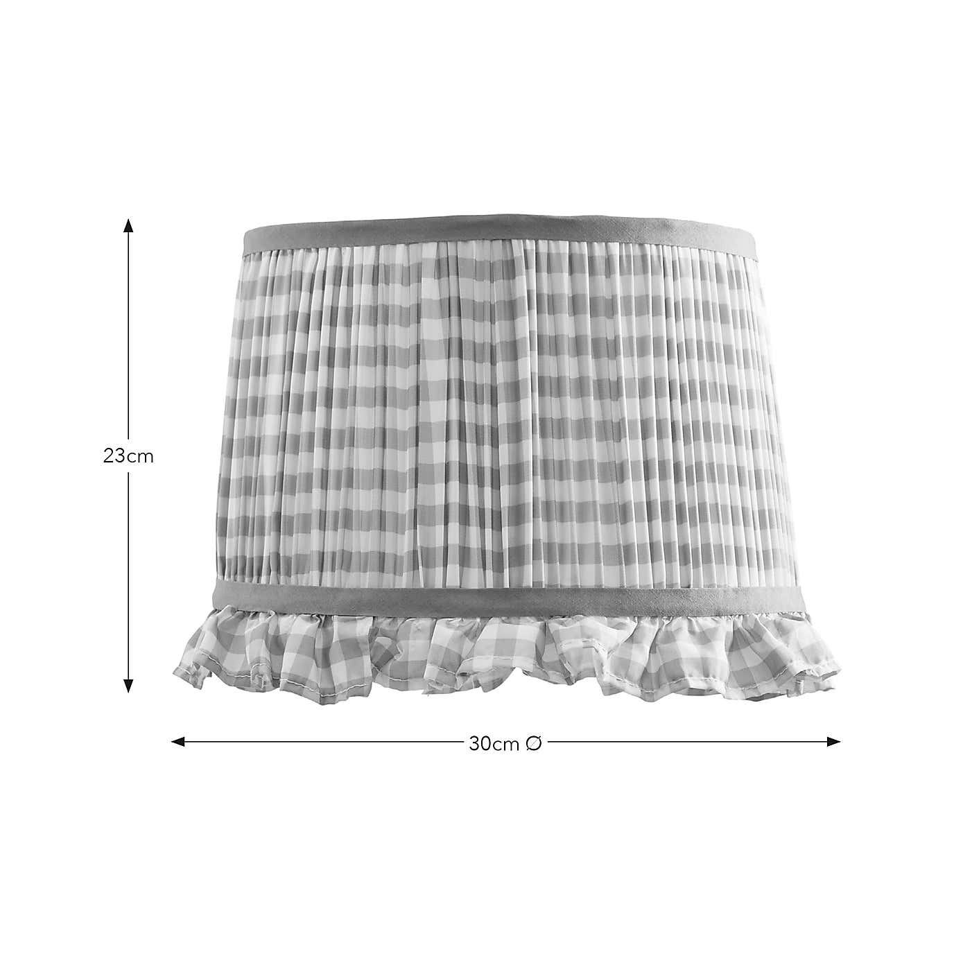 Carys Frilled Gingham Drum Lamp Shade