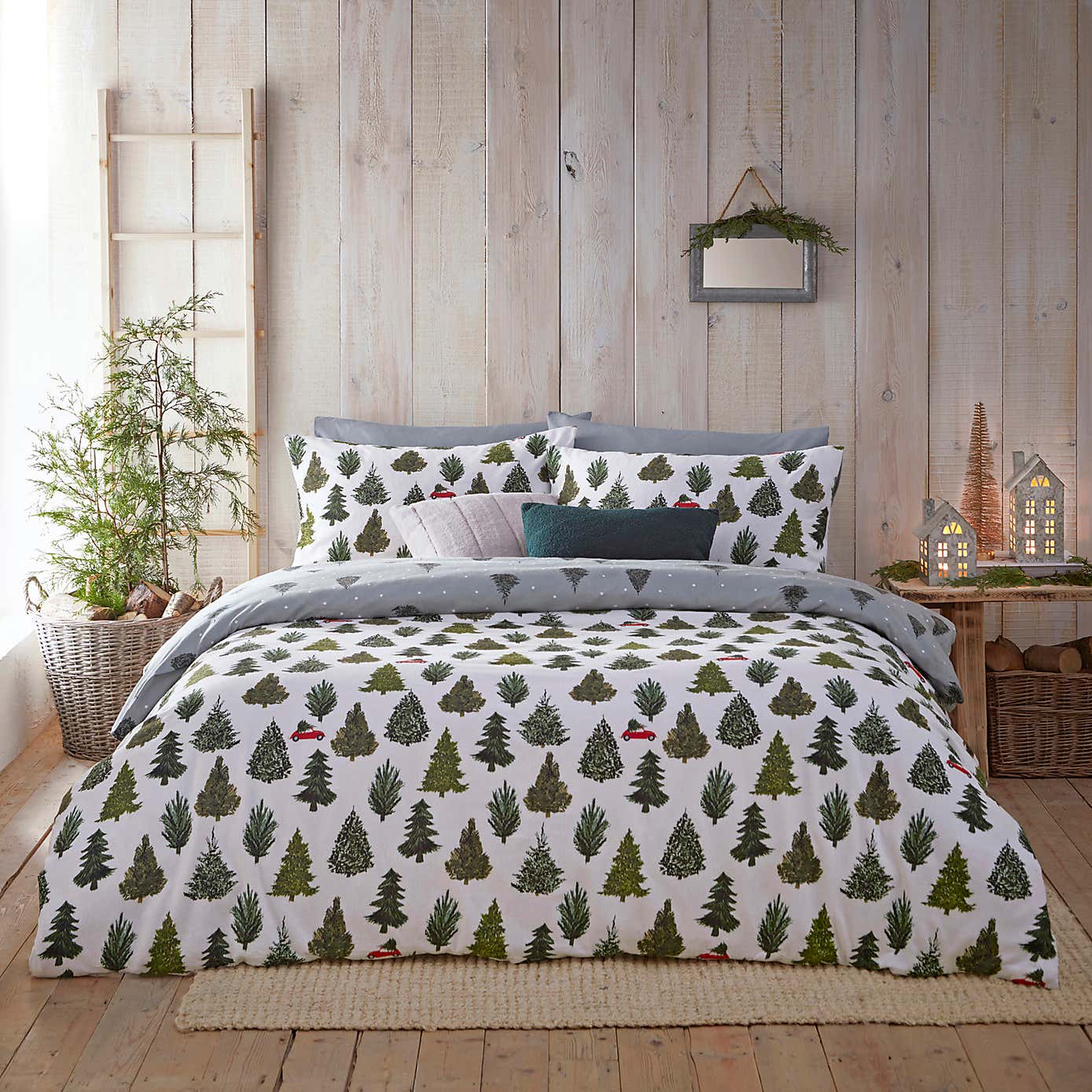 furn. Evergreen Duvet Cover Set Pine Green