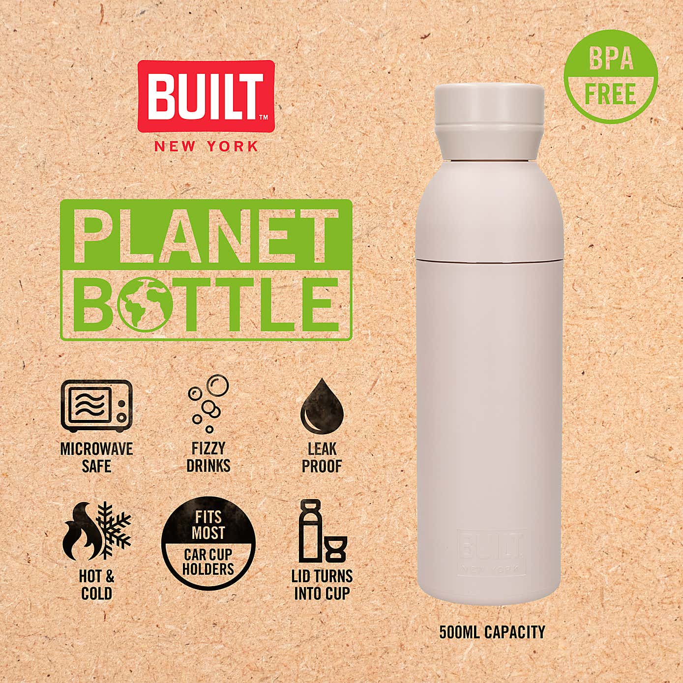Built 500ml Plastic Water Bottle