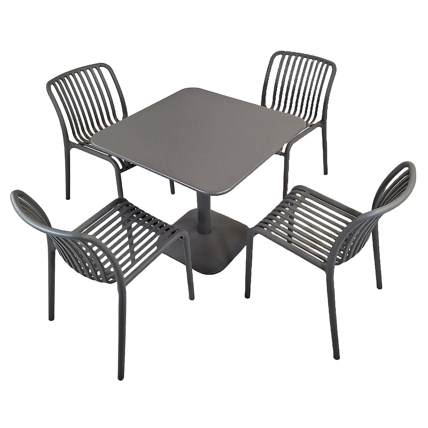 Modura Albin Square Table with 4 Mia Bistro Chairs