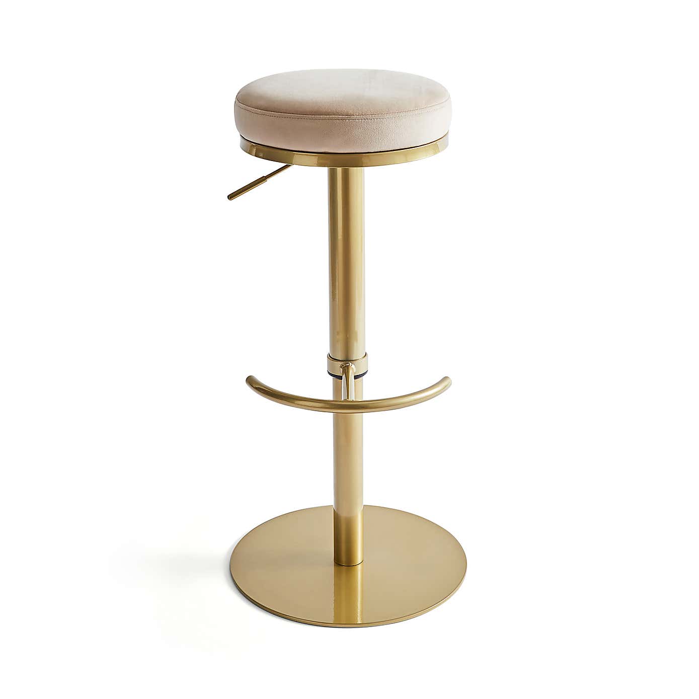 Jesper Adjustable Height Bar Stool, Velvet