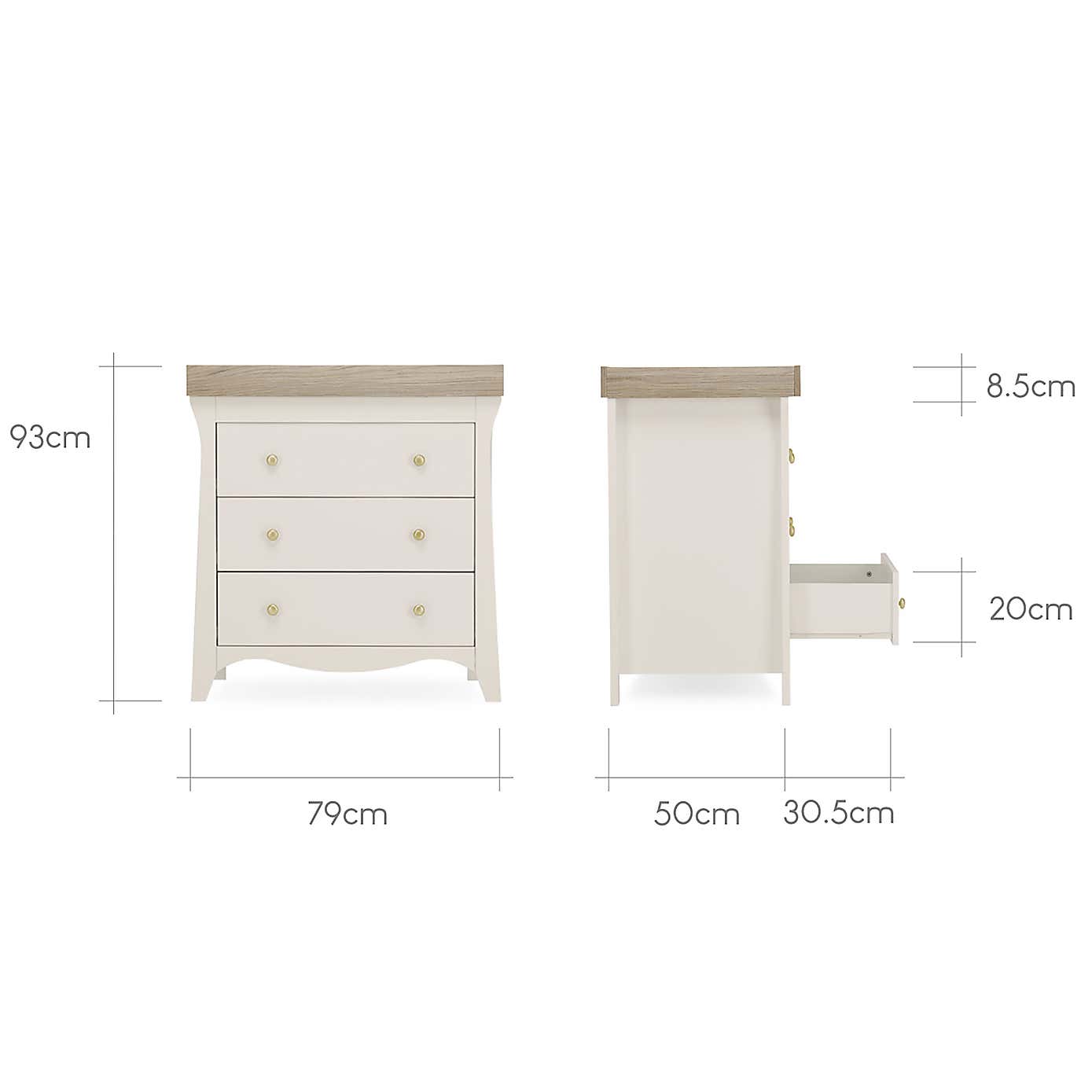 CuddleCo Clara 3 Piece Nursery Furniture Set
