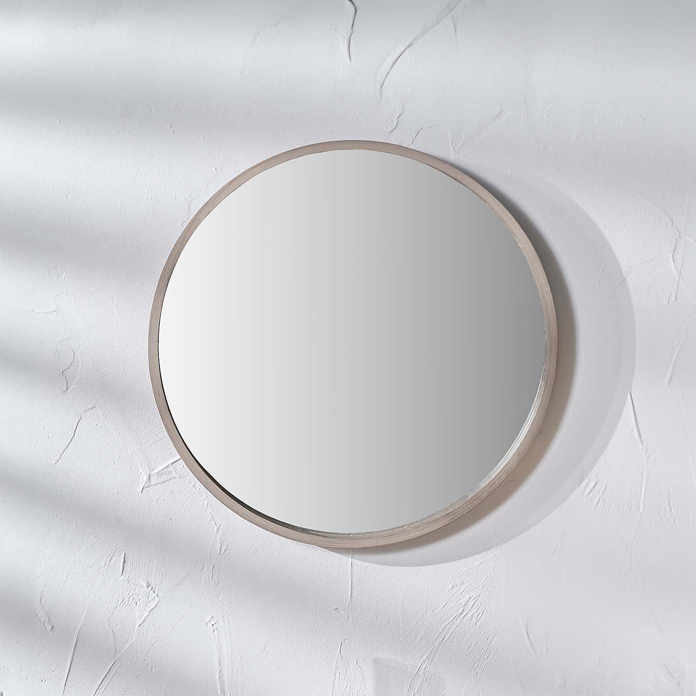Wood Round Mirror