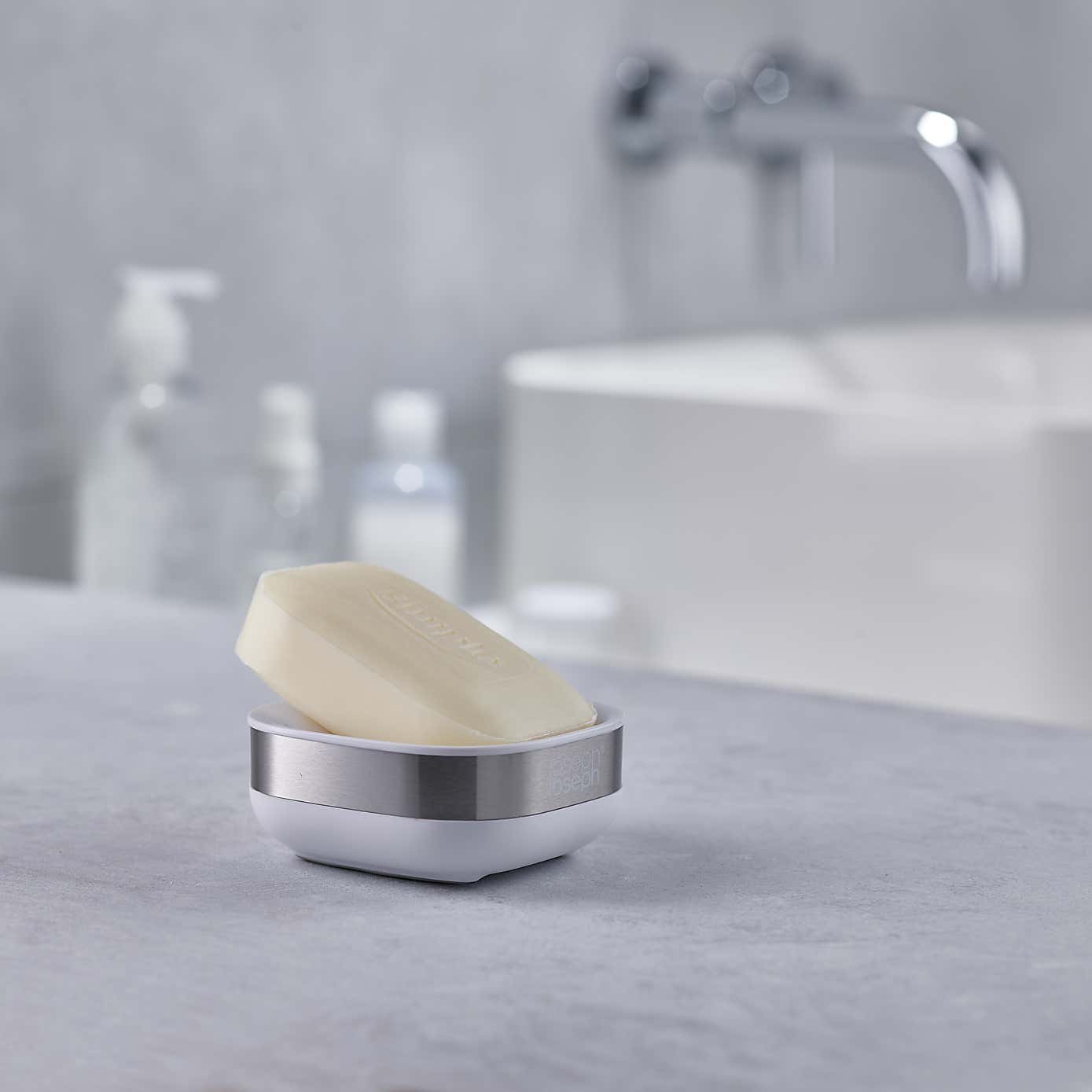 Slim Steel Soap Dish White