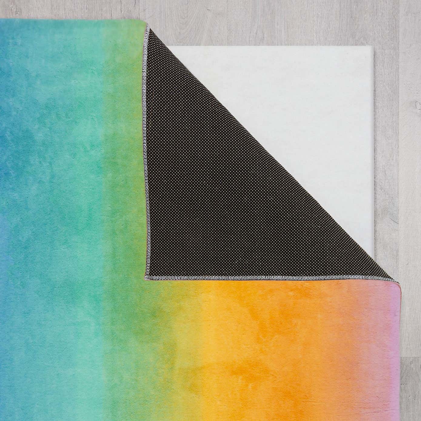 Ombre Vertical Supersoft Faux Fur Rug