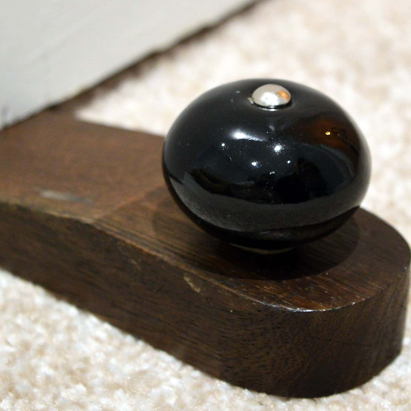 Set of 4 Nicola Spring Black Wooden Door Stops