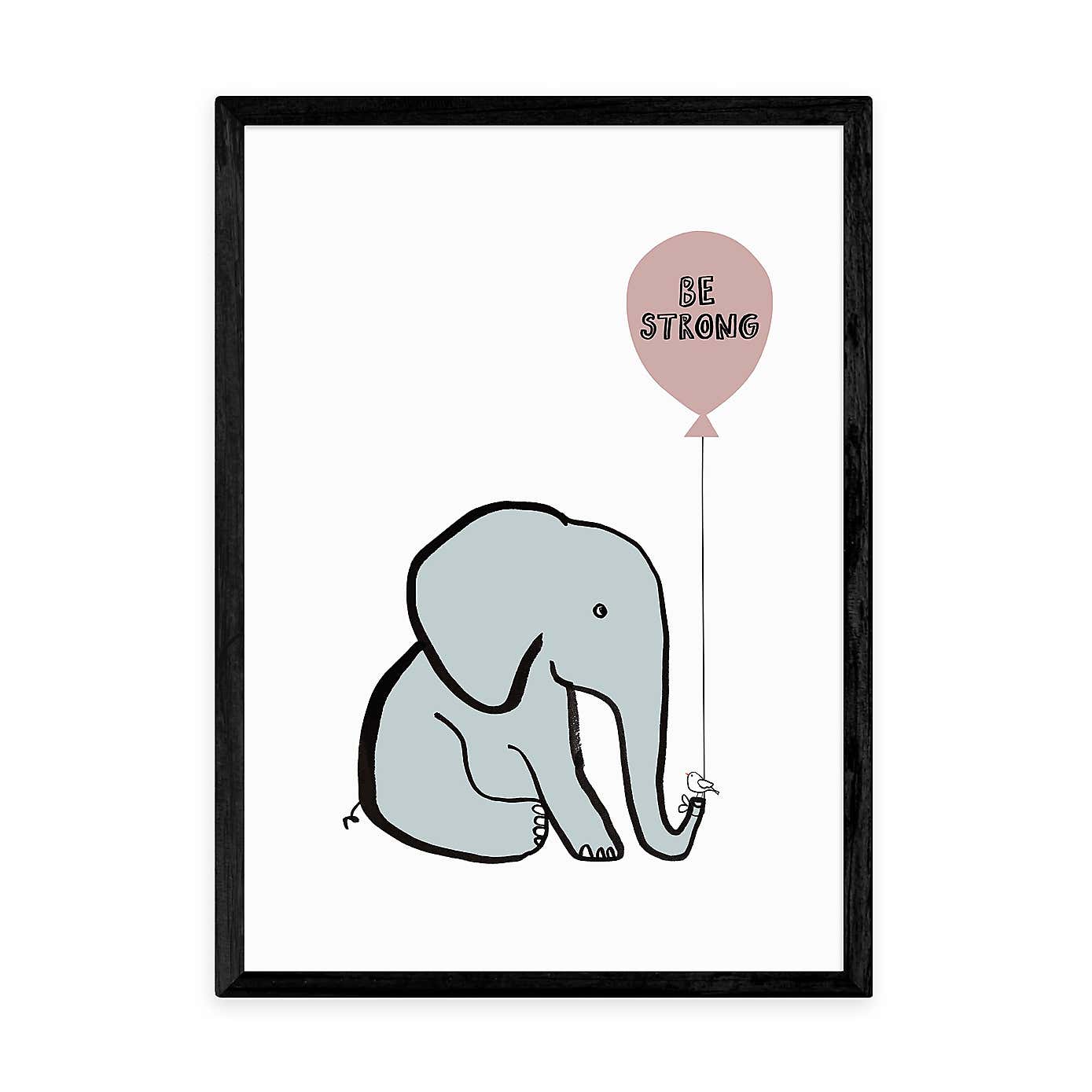 East End Prints Be Strong Elephant Print