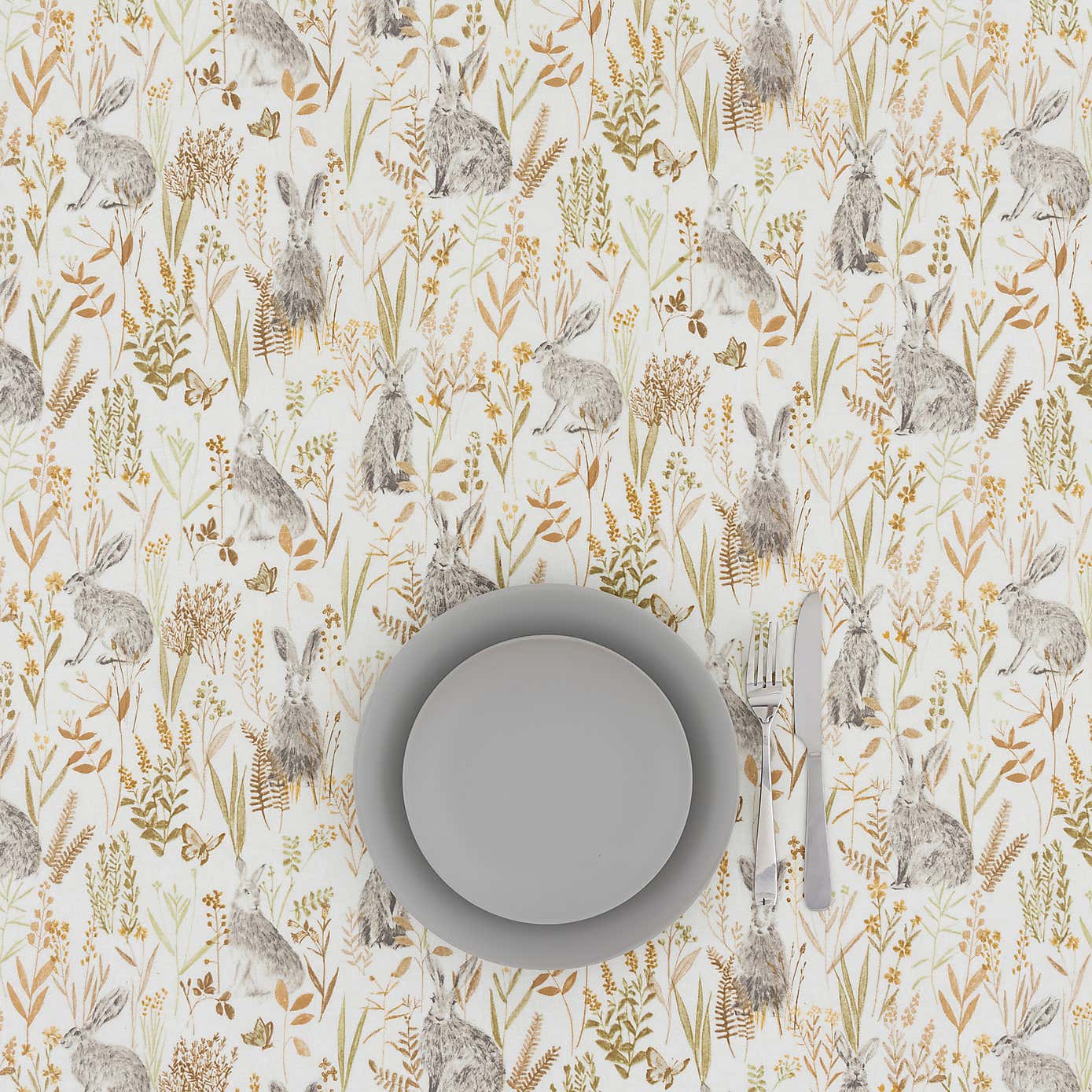 By the Metre Wild Rabbit PVC Natural