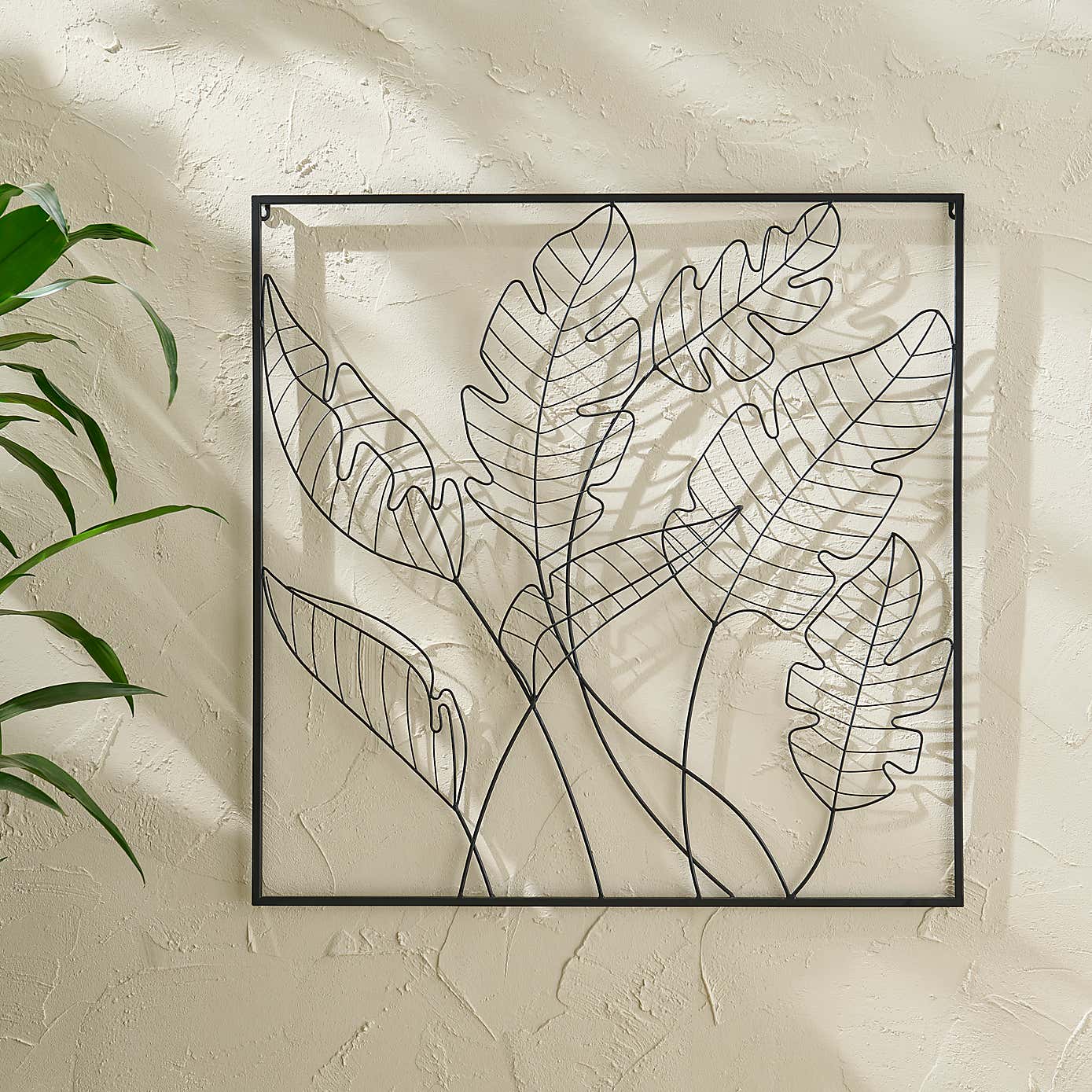 Large Metal Leaf Wire Wall Art 80x80cm