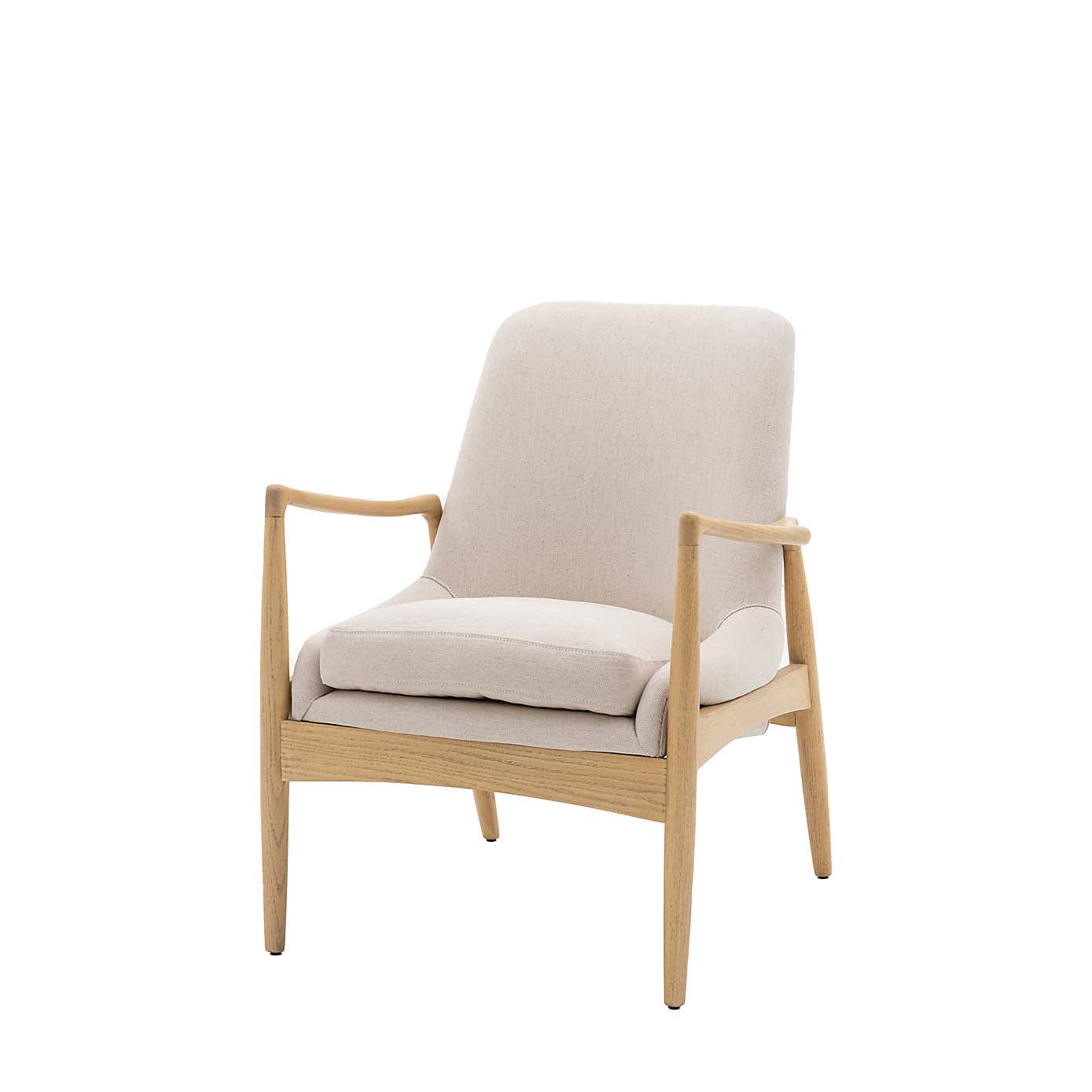 Callar Linen Wooden Arm Accent Chair