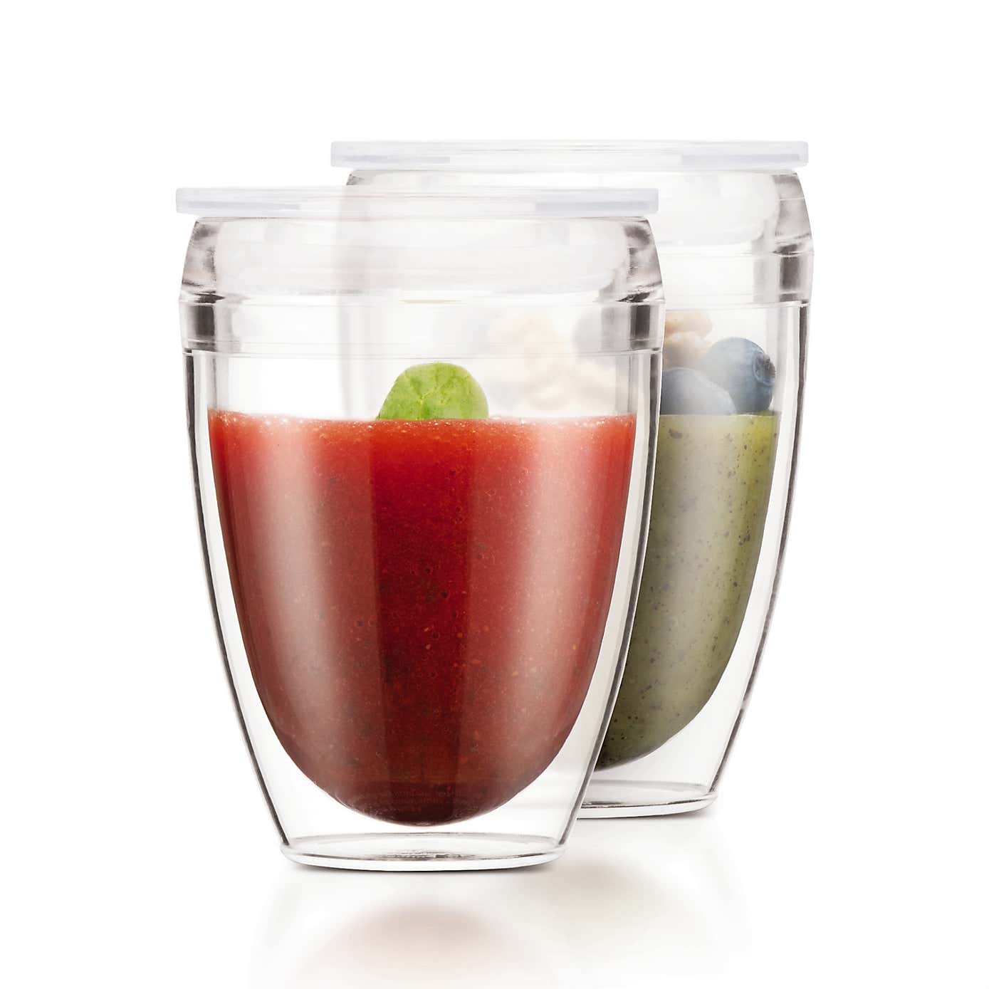 Bodum Pavina To Go Set of 2 Double Walled Tumbler with Lid