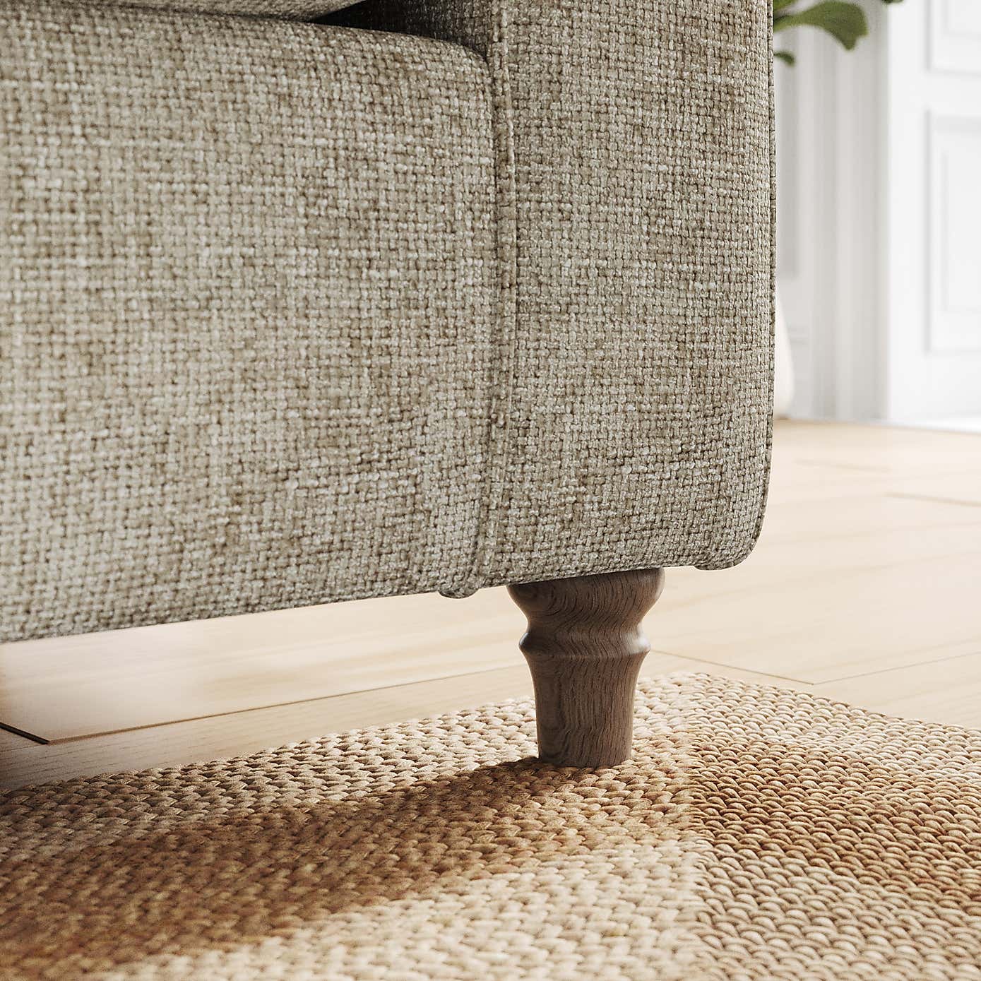 Flori Corner Chaise Sofa, Chunky Chenille