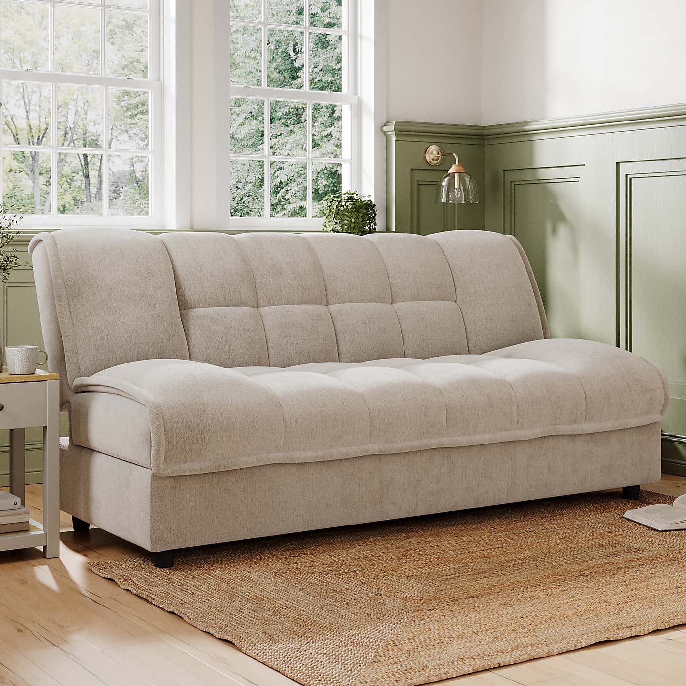 Emery Squish Soft Chenille Clic Clac Storage Sofa Bed
