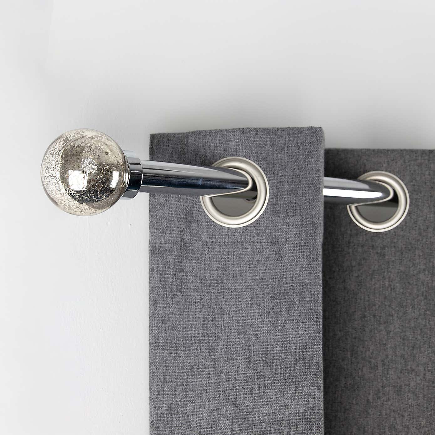 Mercury Extendable Metal Eyelet Curtain Pole​