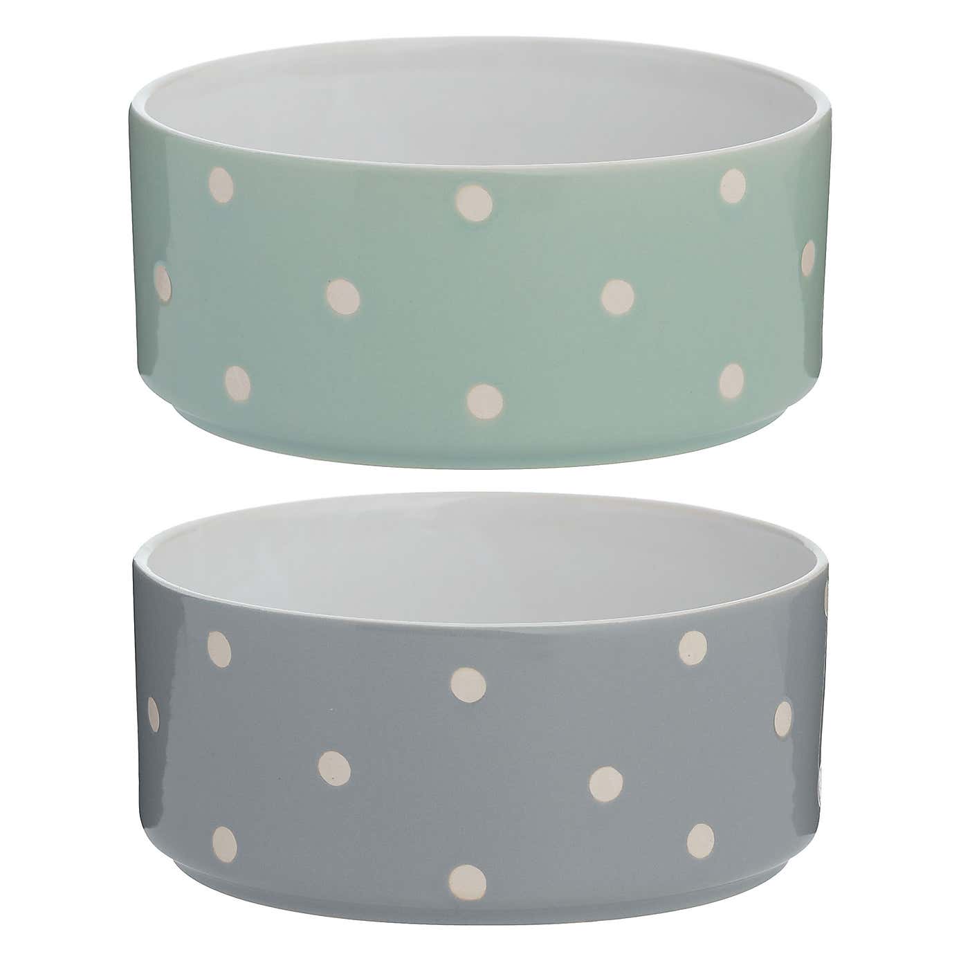 Mason Cash Set of 2 Spotty Pet Bowls