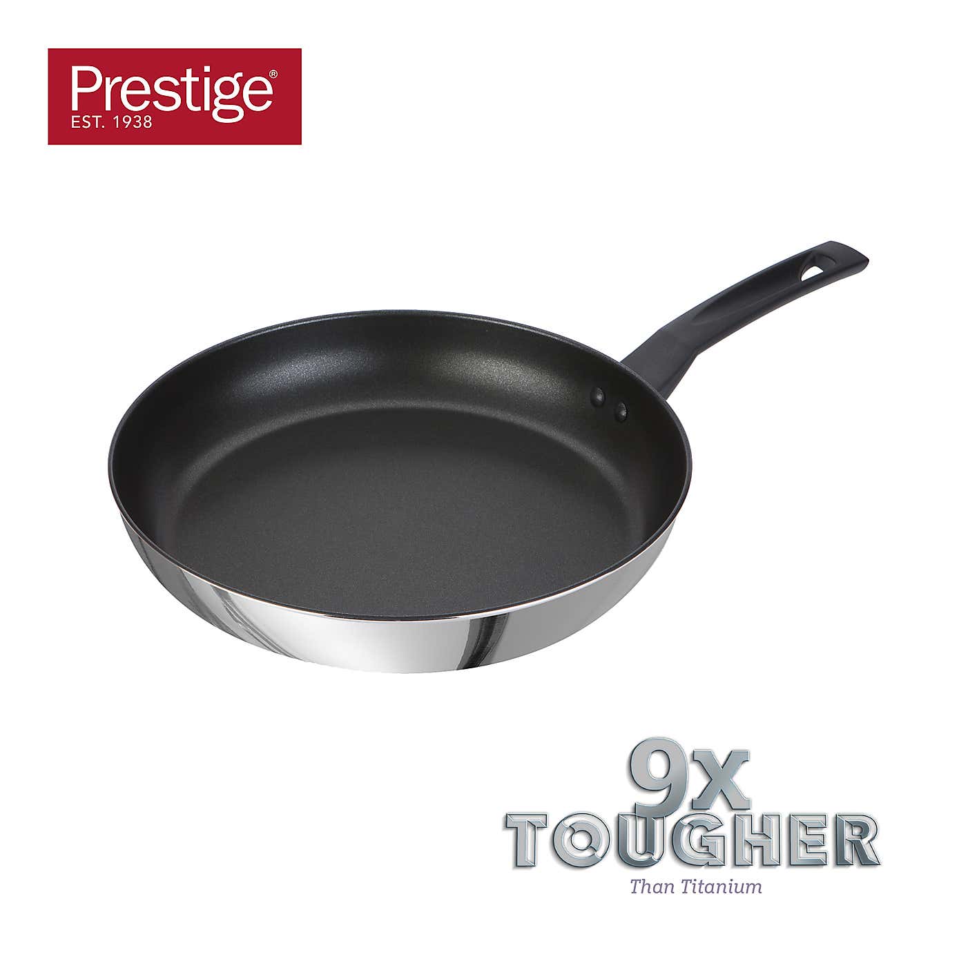 Prestige 9x Tougher Stainless Steel Open Frying Pan, 31cm