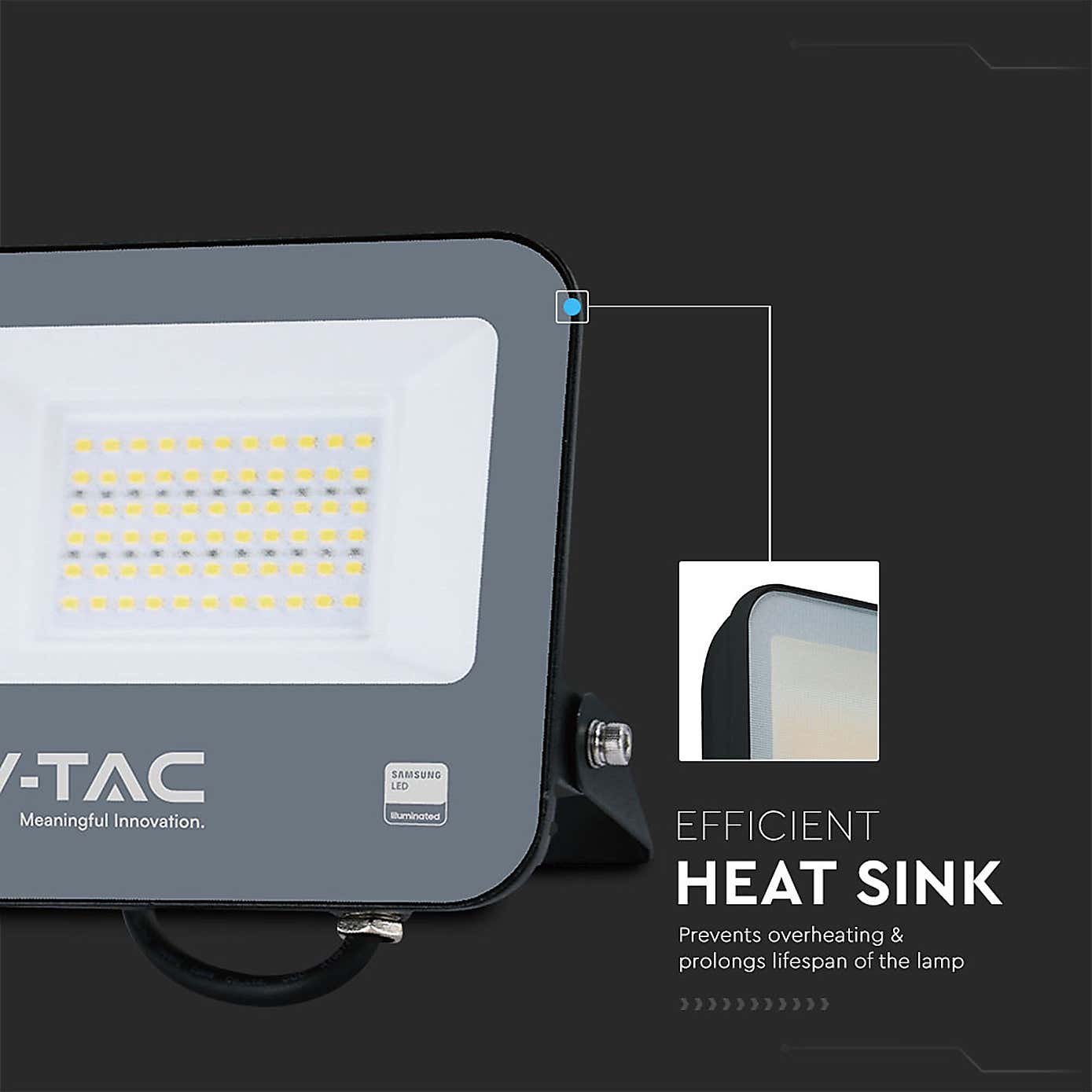 V-TAC 50W LED Floodlight Outdoor Sensor Wall Light