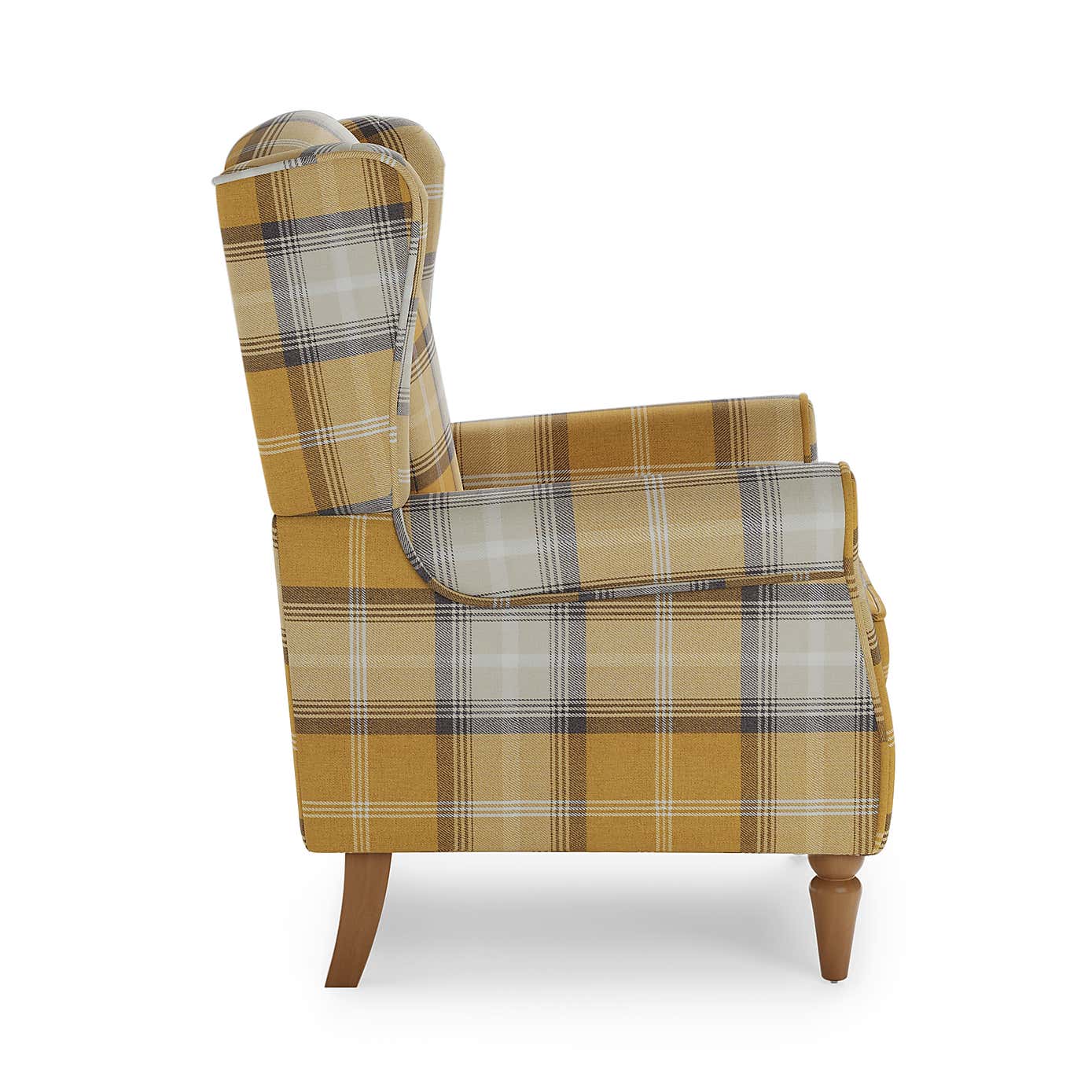 Oswald Check Wingback Armchair