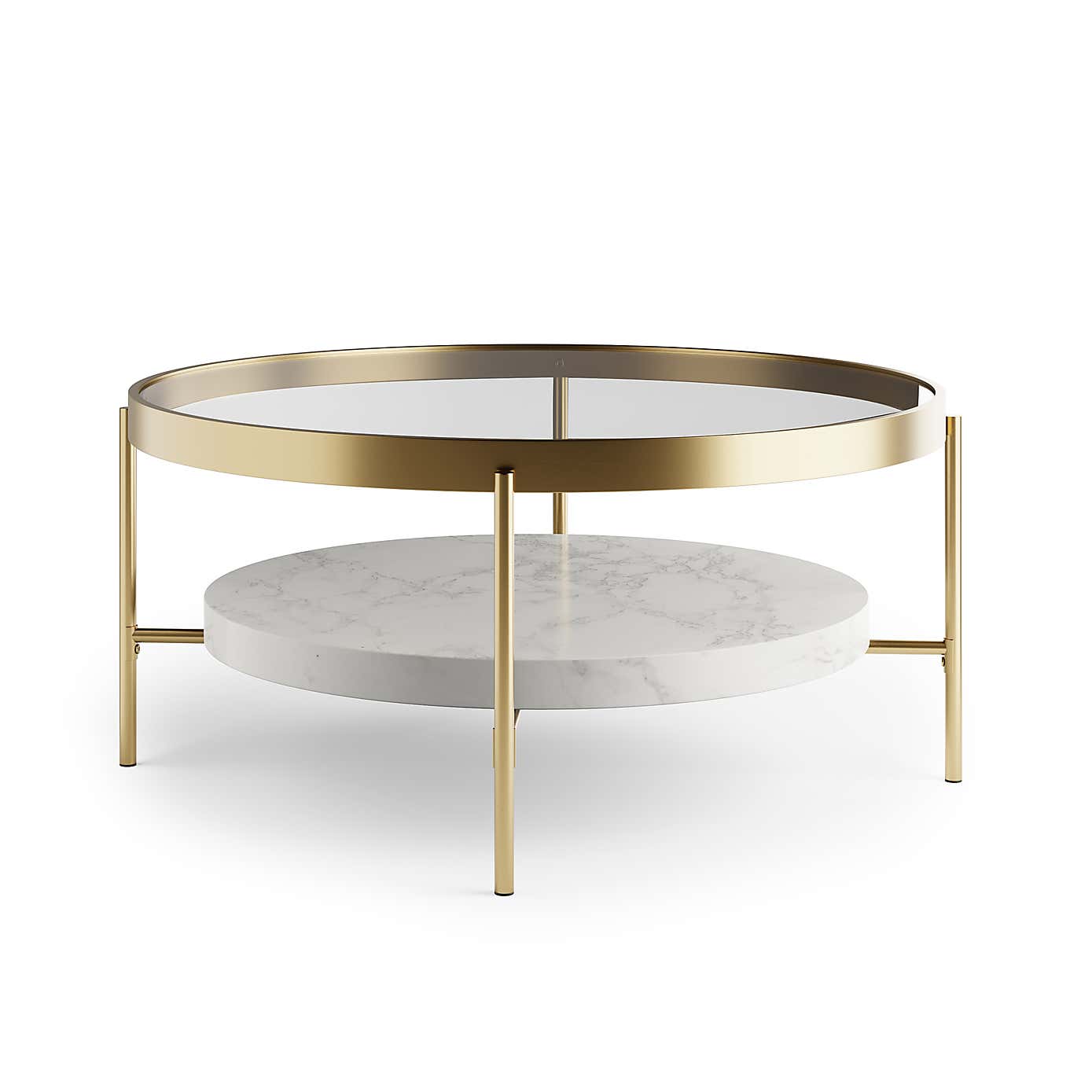 Noelle Gold Effect Faux Marble Coffee Table