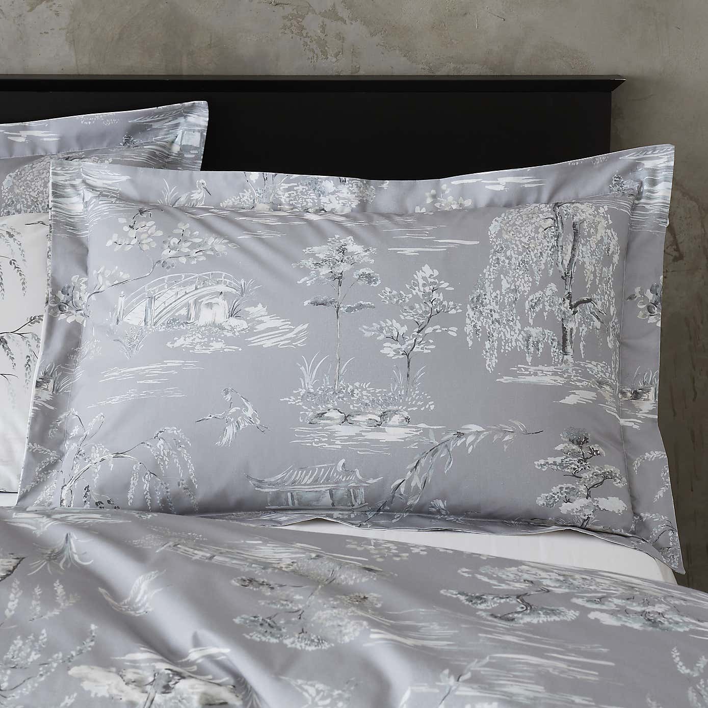 Chinoiserie Grey Oxford Pillowcase