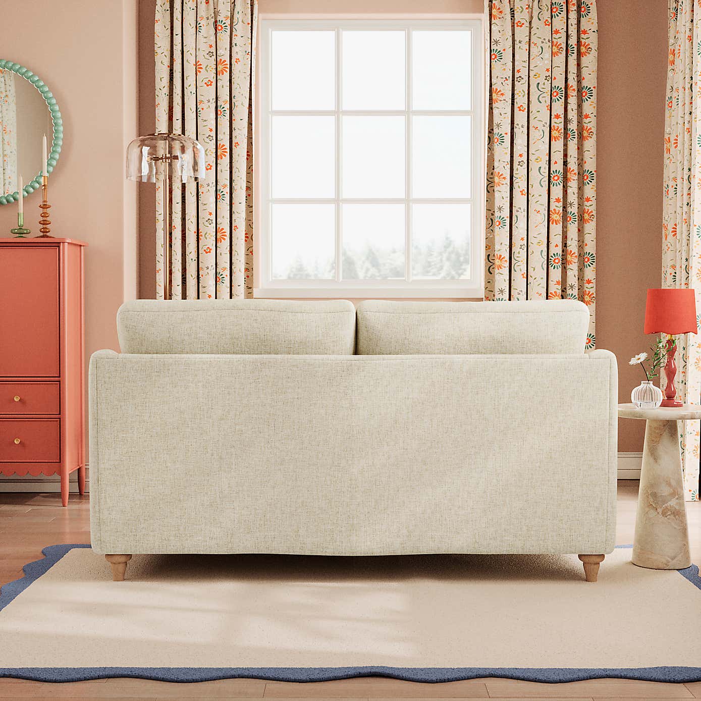 Hattie Slub Faux Linen 2 Seater Sofa