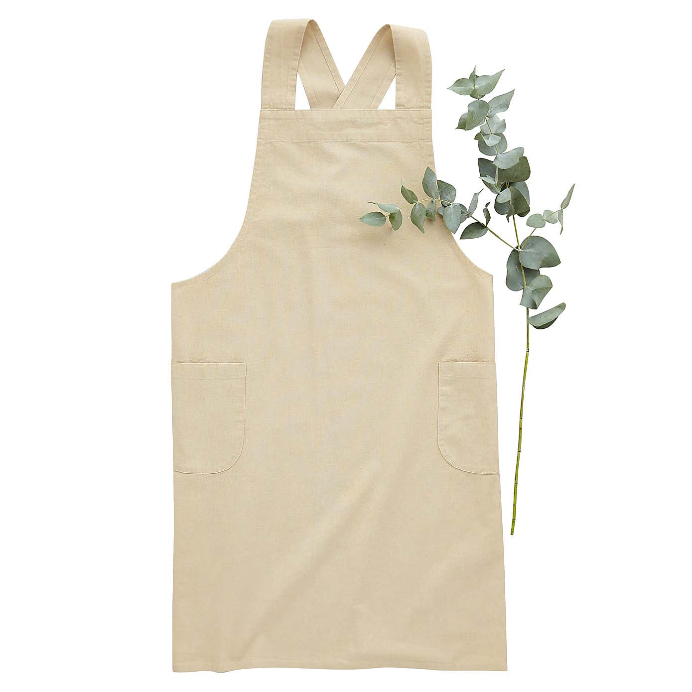 Cotton Cross Over Apron Natural