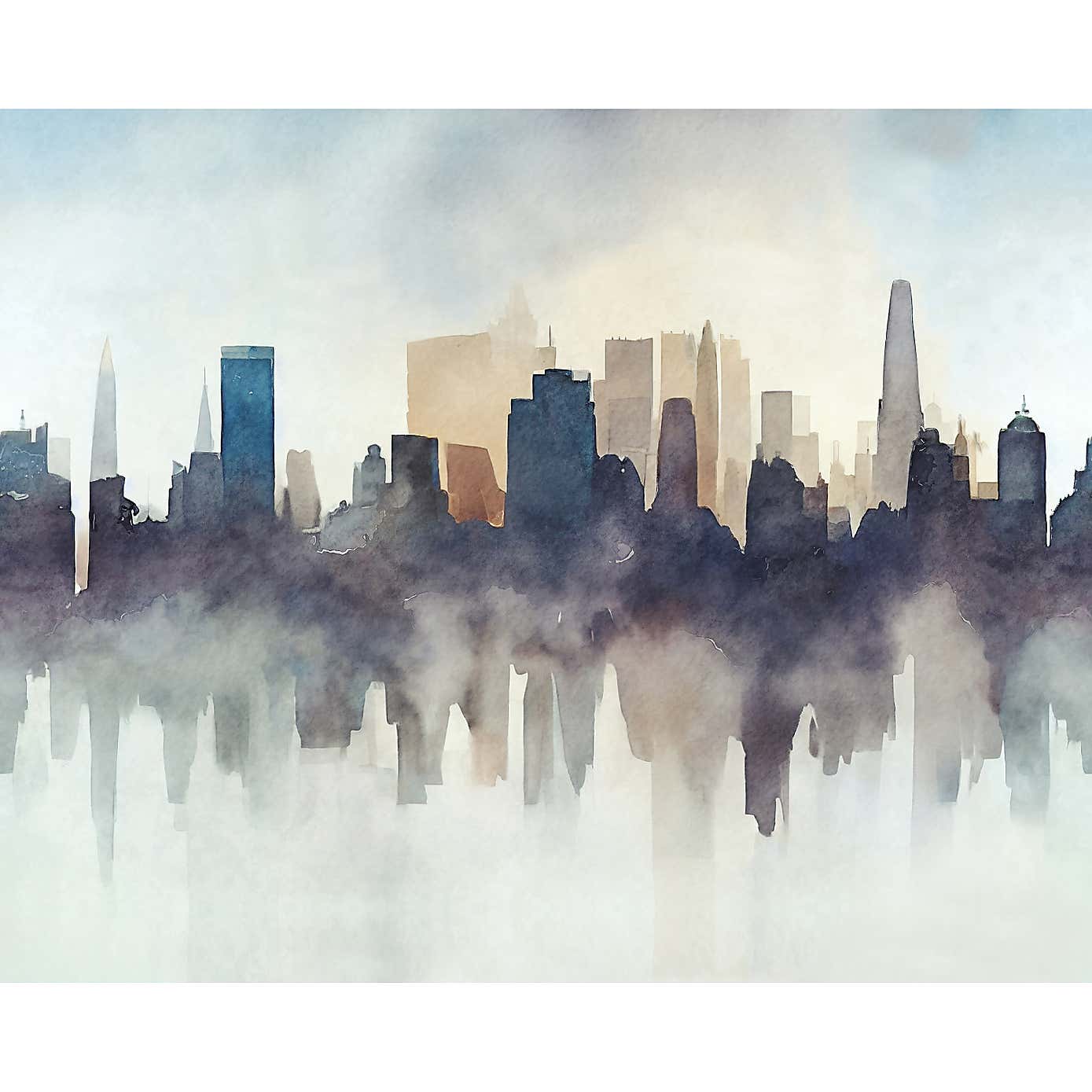Abstract Cityscape Wall Mural