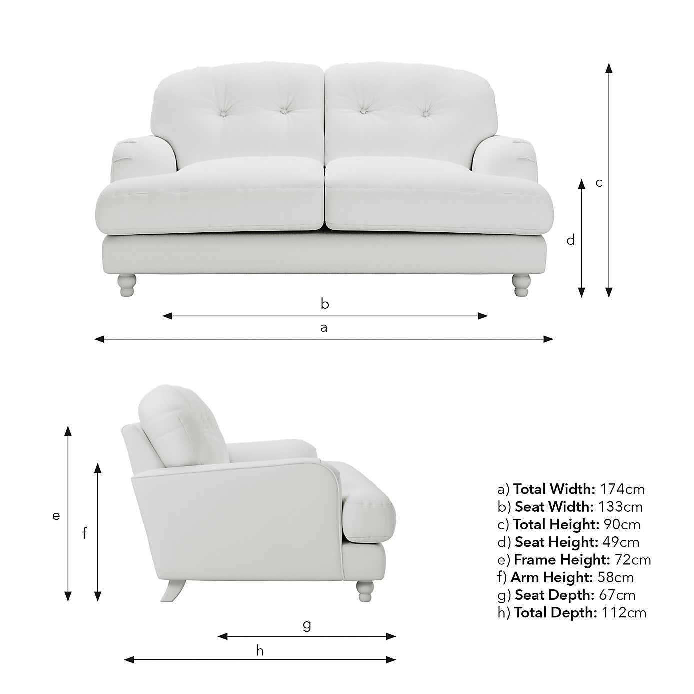 Martha Faux Linen 2 Seater Sofa