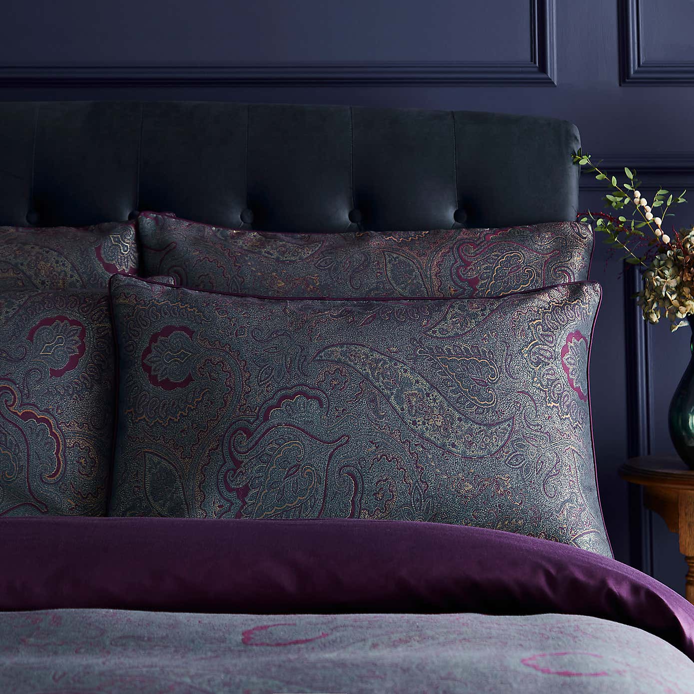 Dorma Paisley Jacquard 300 Thread Count Standard Pillowcase Pair