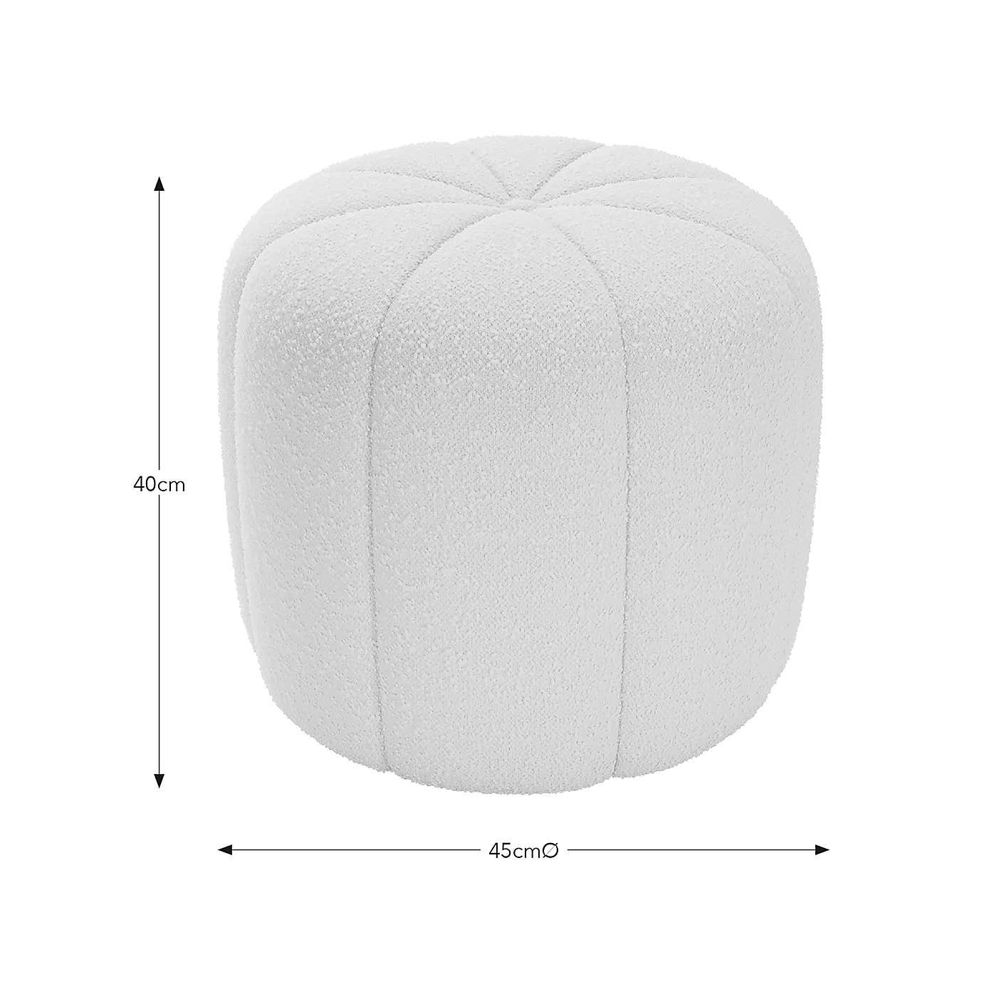 Pumpkin Ivory Boucle Footstool