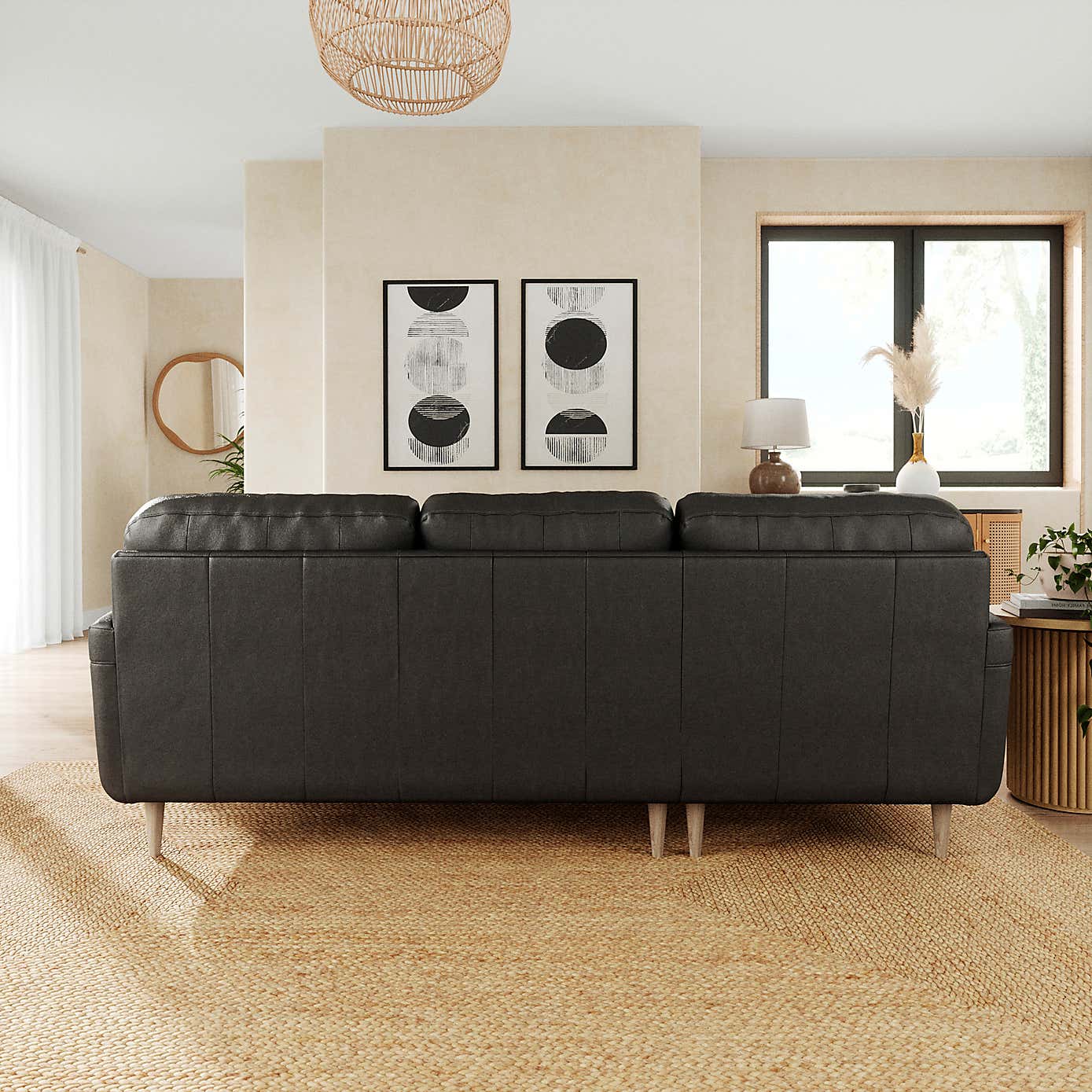Sven Vintage Leather Large Corner Chaise Sofa