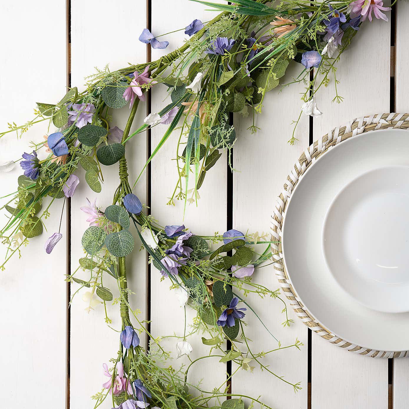 Artificial Purple Spring Florals Garland