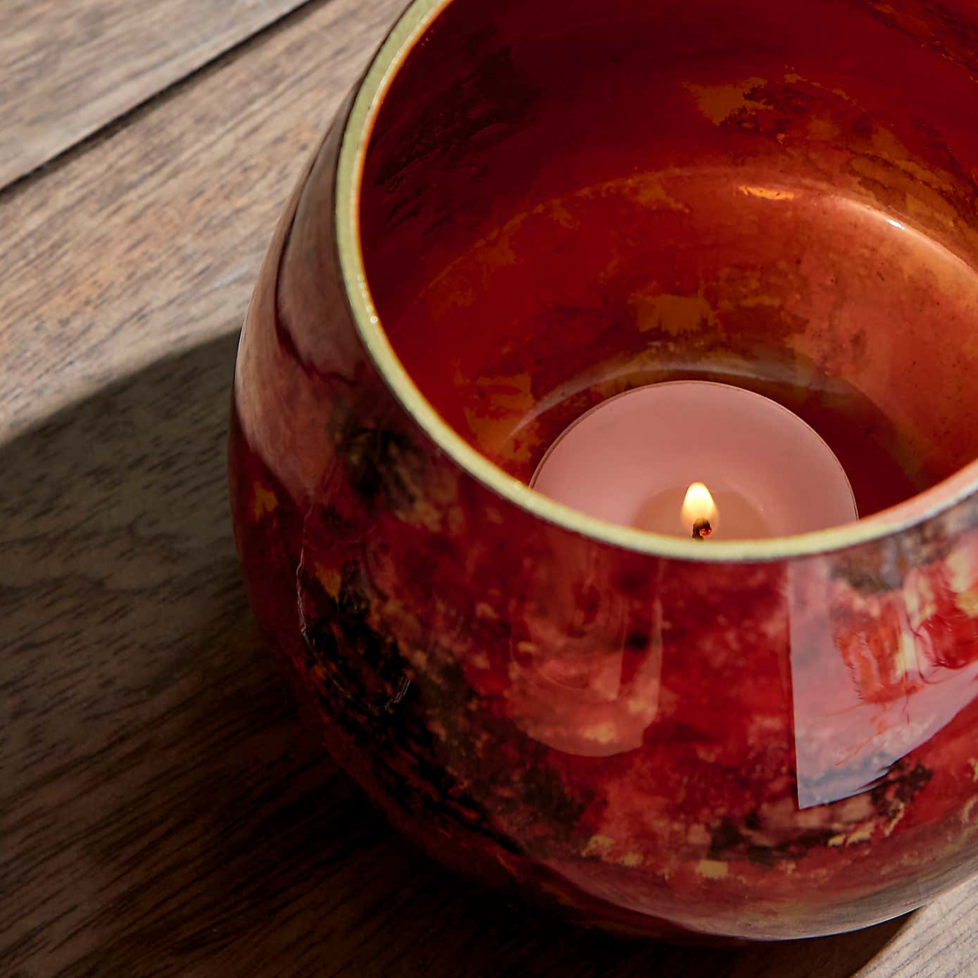 Glass Marble Effect Tealight Holder