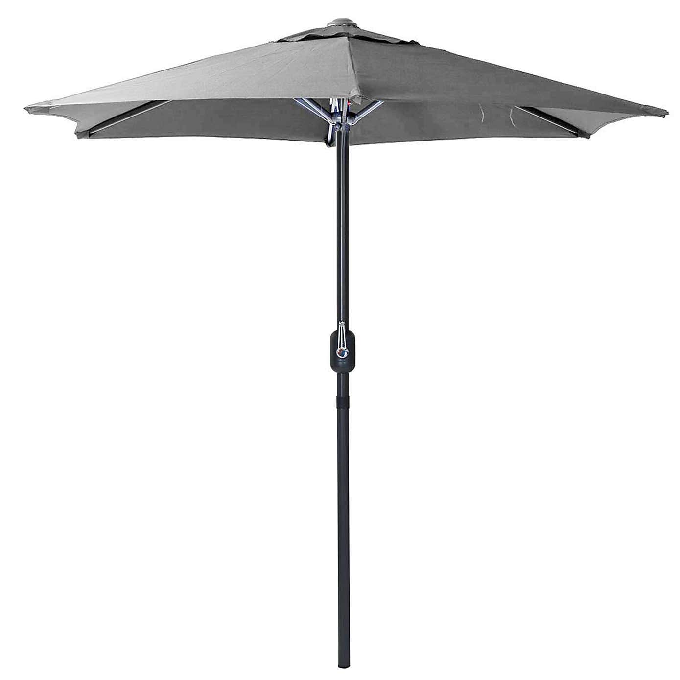 Charles Bentley Grey 2m Parasol With Crank