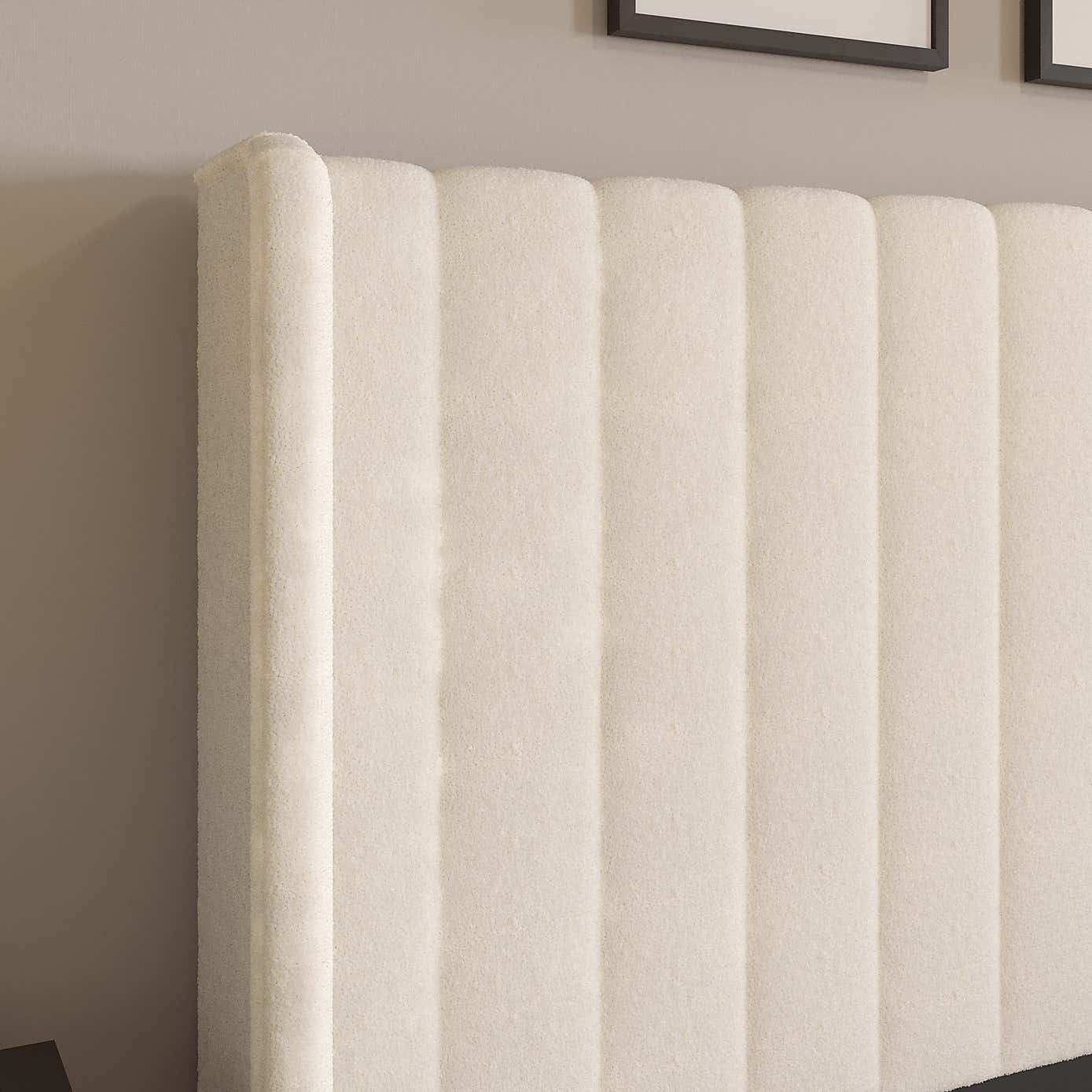 Alara Pleated Teddy Fabric Bed