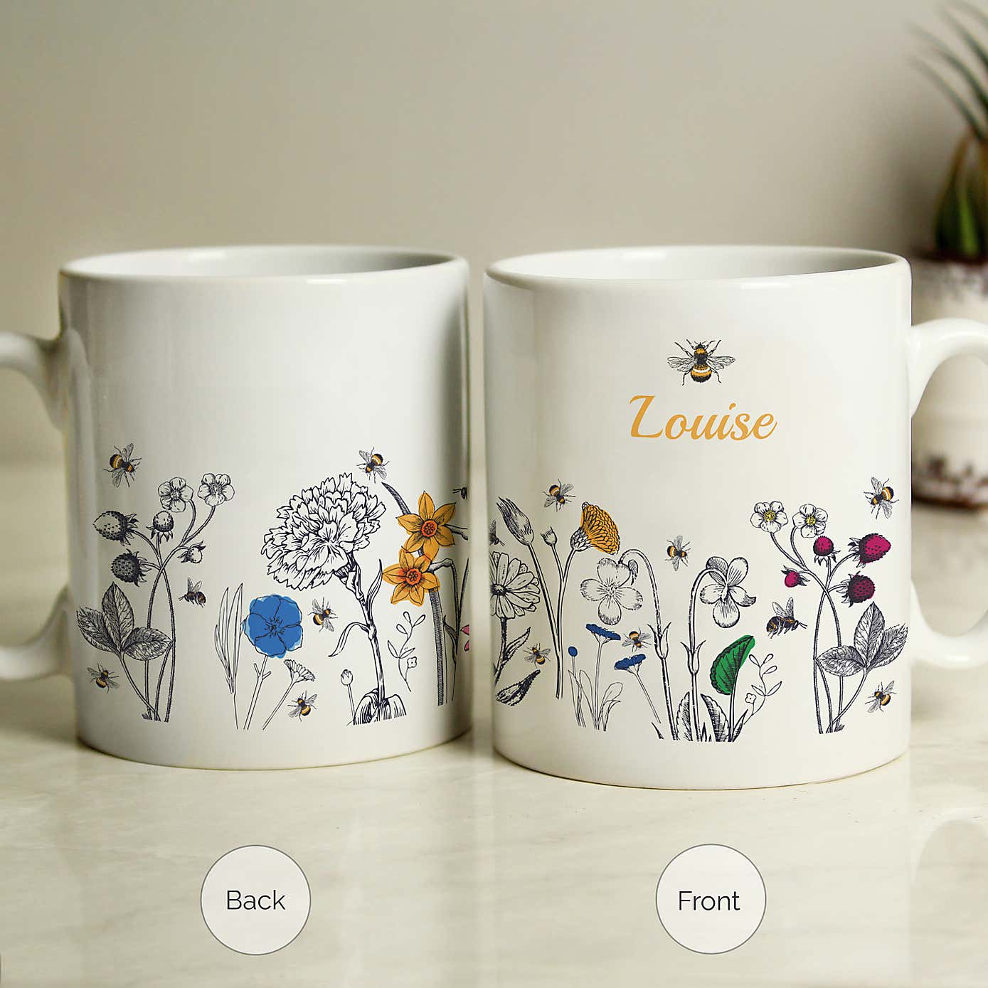 Personalised Wild Flowers Mug