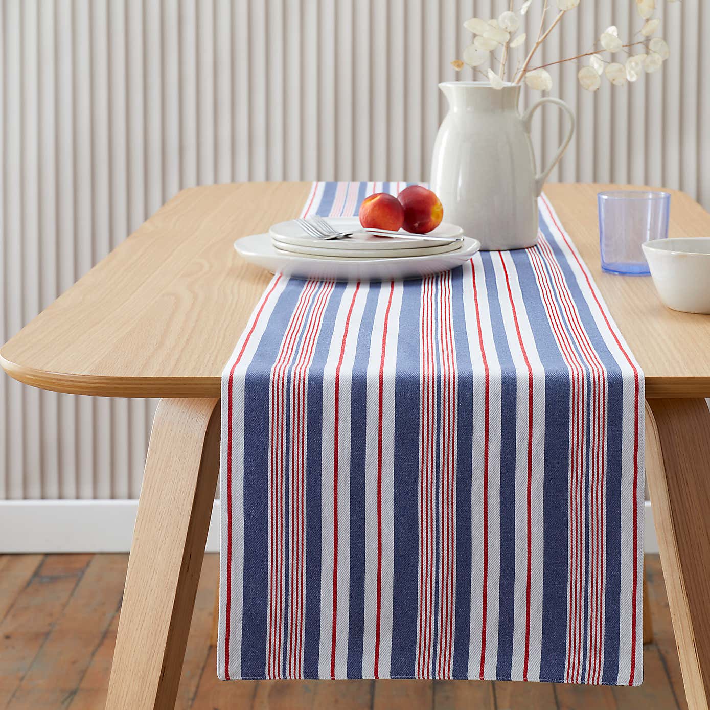 Blue Stripe Cotton Table Runner