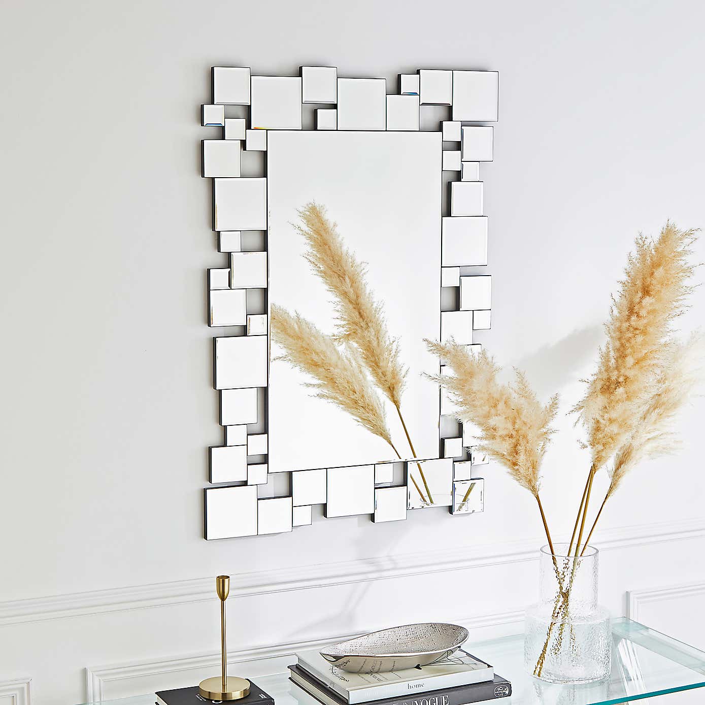 Hotel Squares Rectangle Wall Mirror