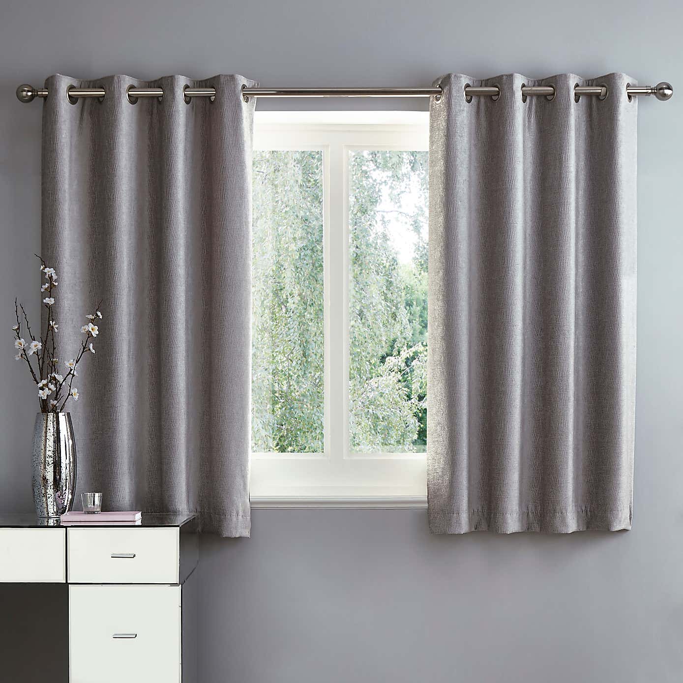 Chenille Wave Eyelet Curtains