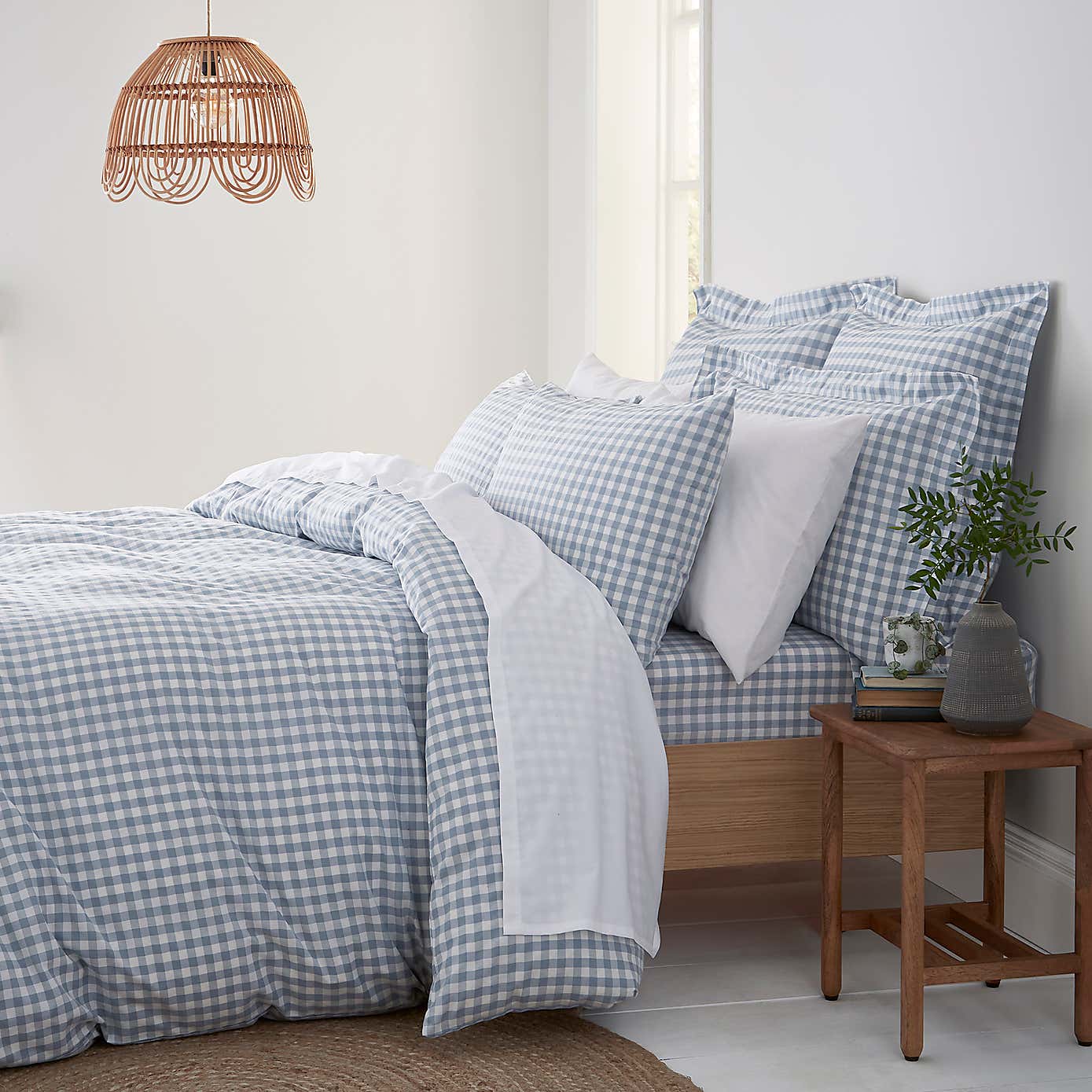 Portloe Gingham Woven Cotton Standard Pillowcase Pair