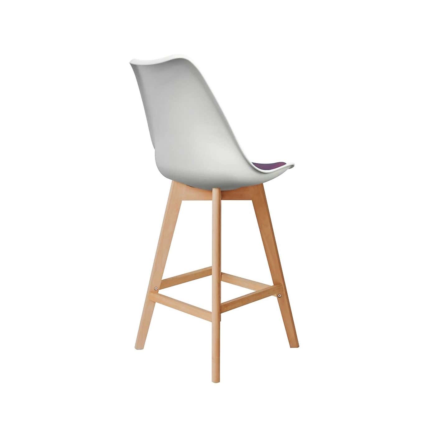 Fusion Living Soho White Plastic Bar Stool