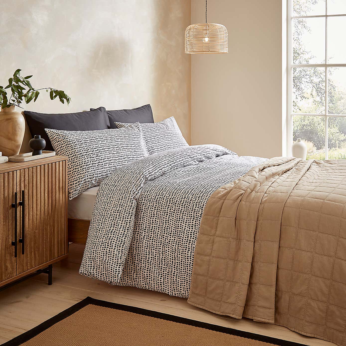 Artisan Spot Polycotton Duvet Cover and Pillowcase Set