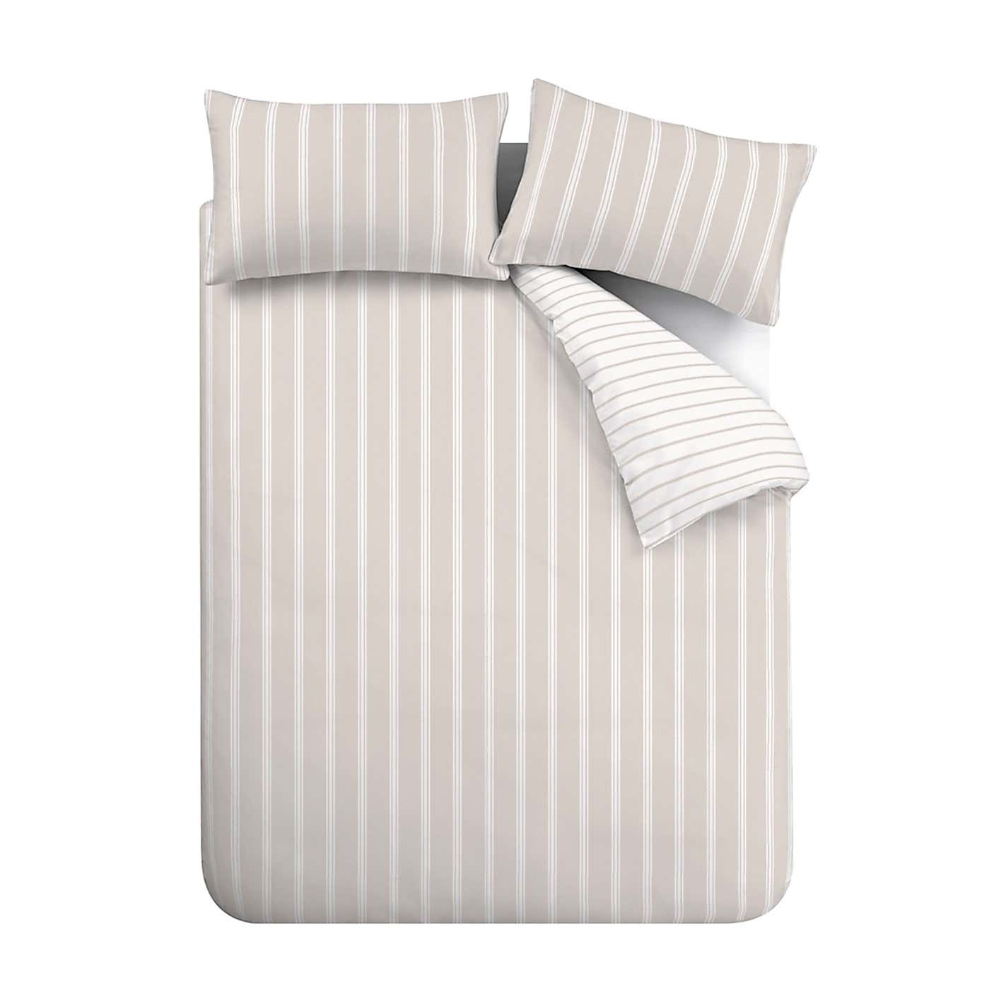 Bianca Ashford Stripe Reversible Duvet Cover & Pillowcase Set