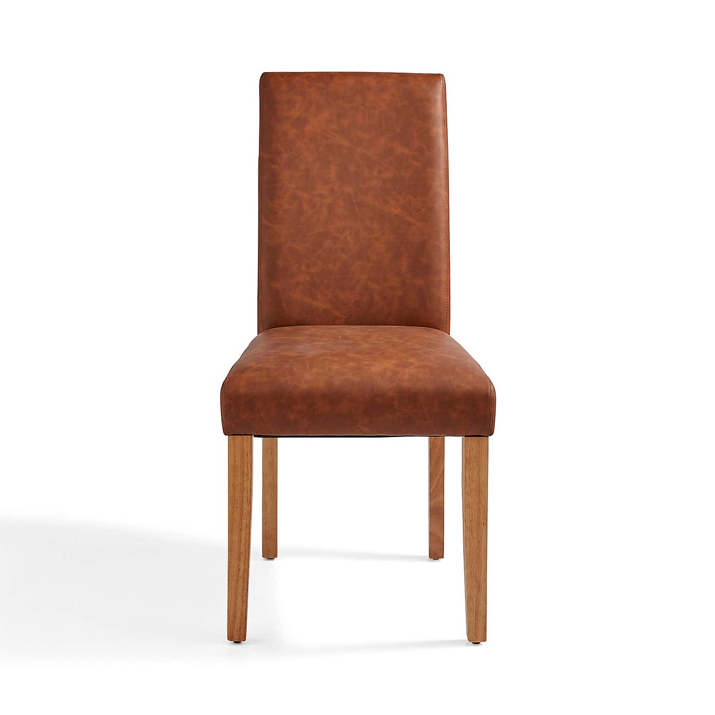 Hugo Set of 2 Dining Chairs, Distressed Faux Leather